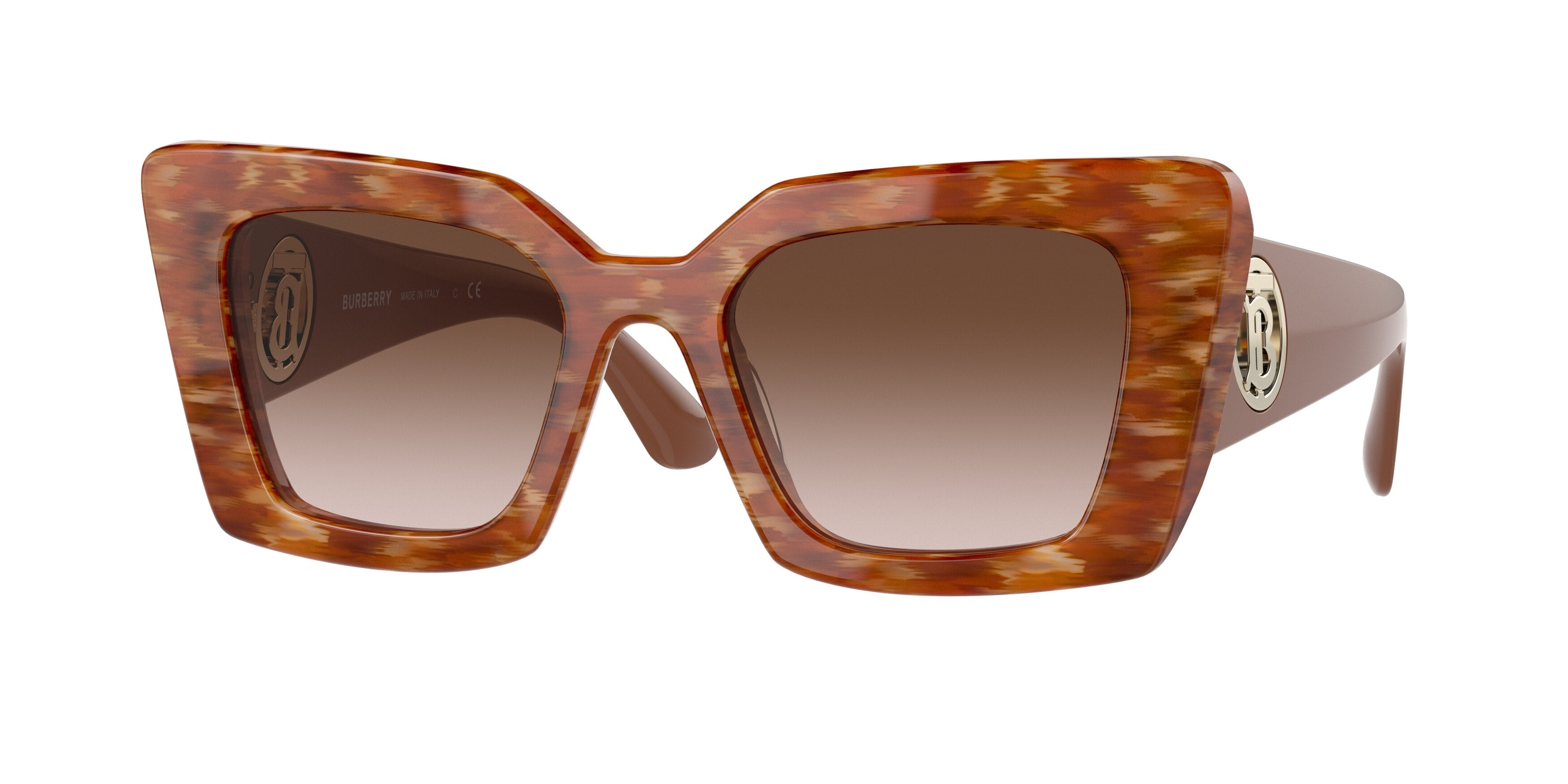 Burberry DAISY BE4344 Square Sunglasses 394013-Spotted Brown 51-140-20 - Color Map Brown
