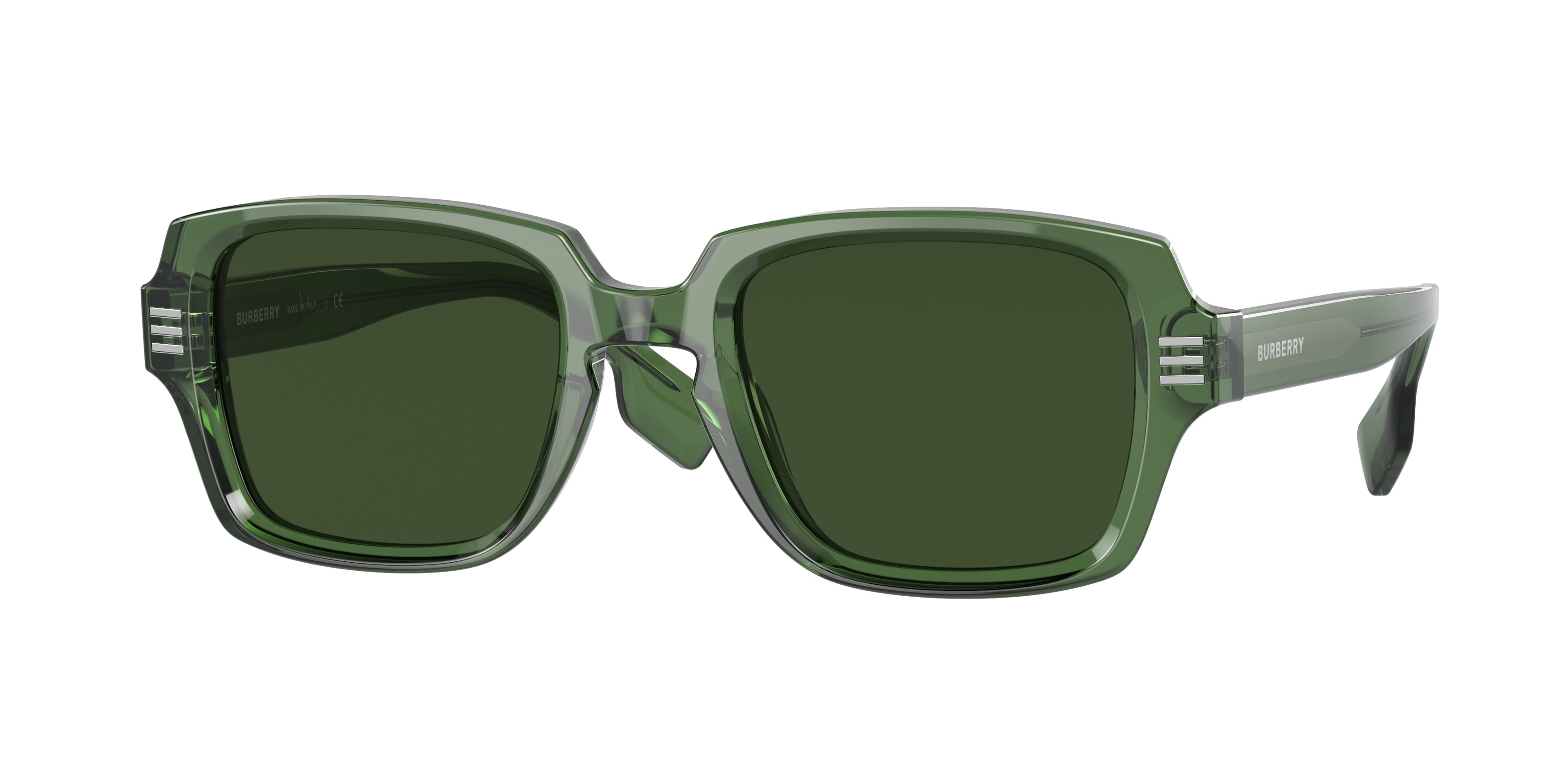 Burberry ELDON BE4349 Rectangle Sunglasses 394671-Green 51-145-22 - Color Map Green