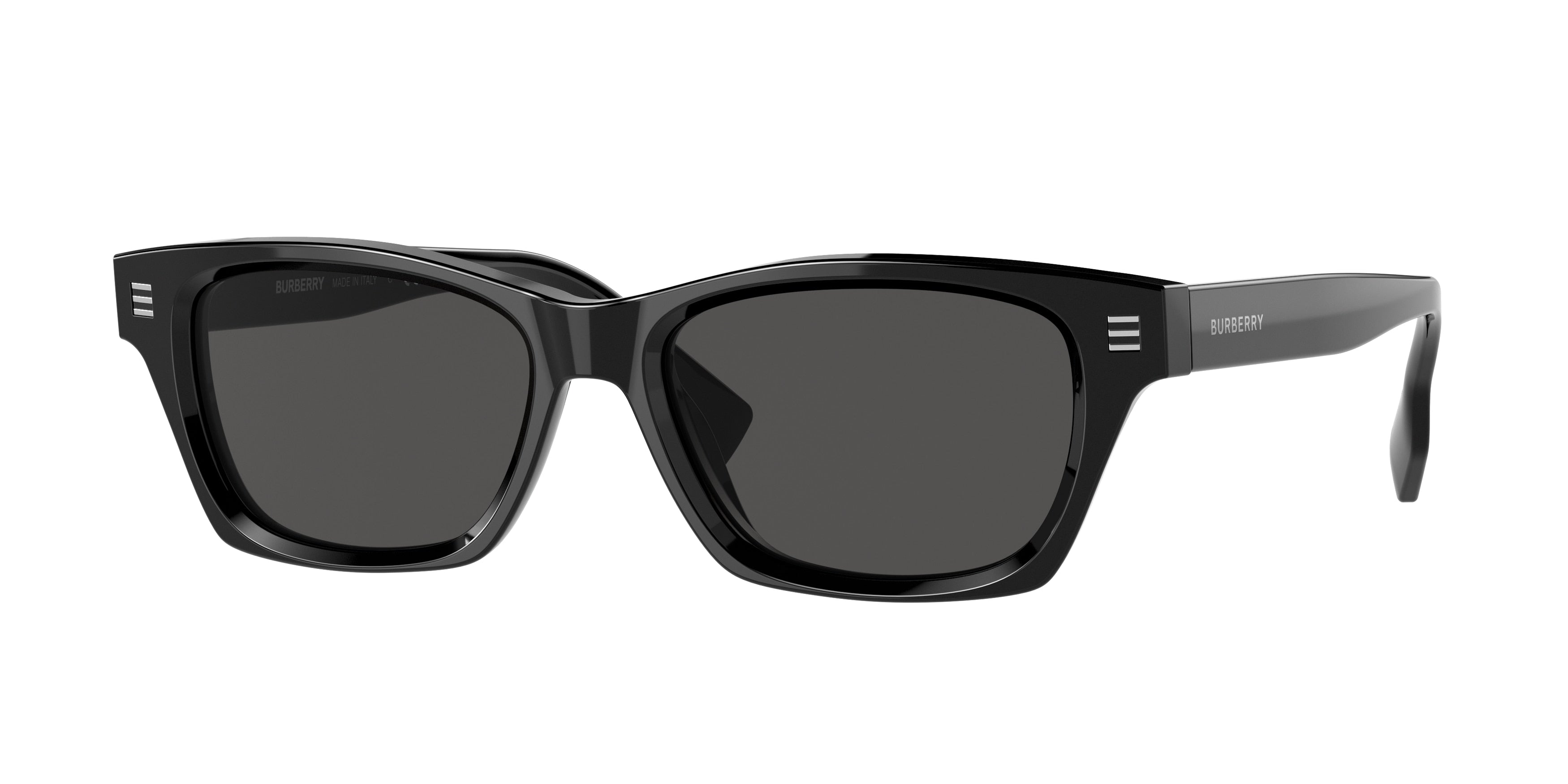 Burberry KENNEDY BE4357F Rectangle Sunglasses 300187-Black 53-145-17 - Color Map Black