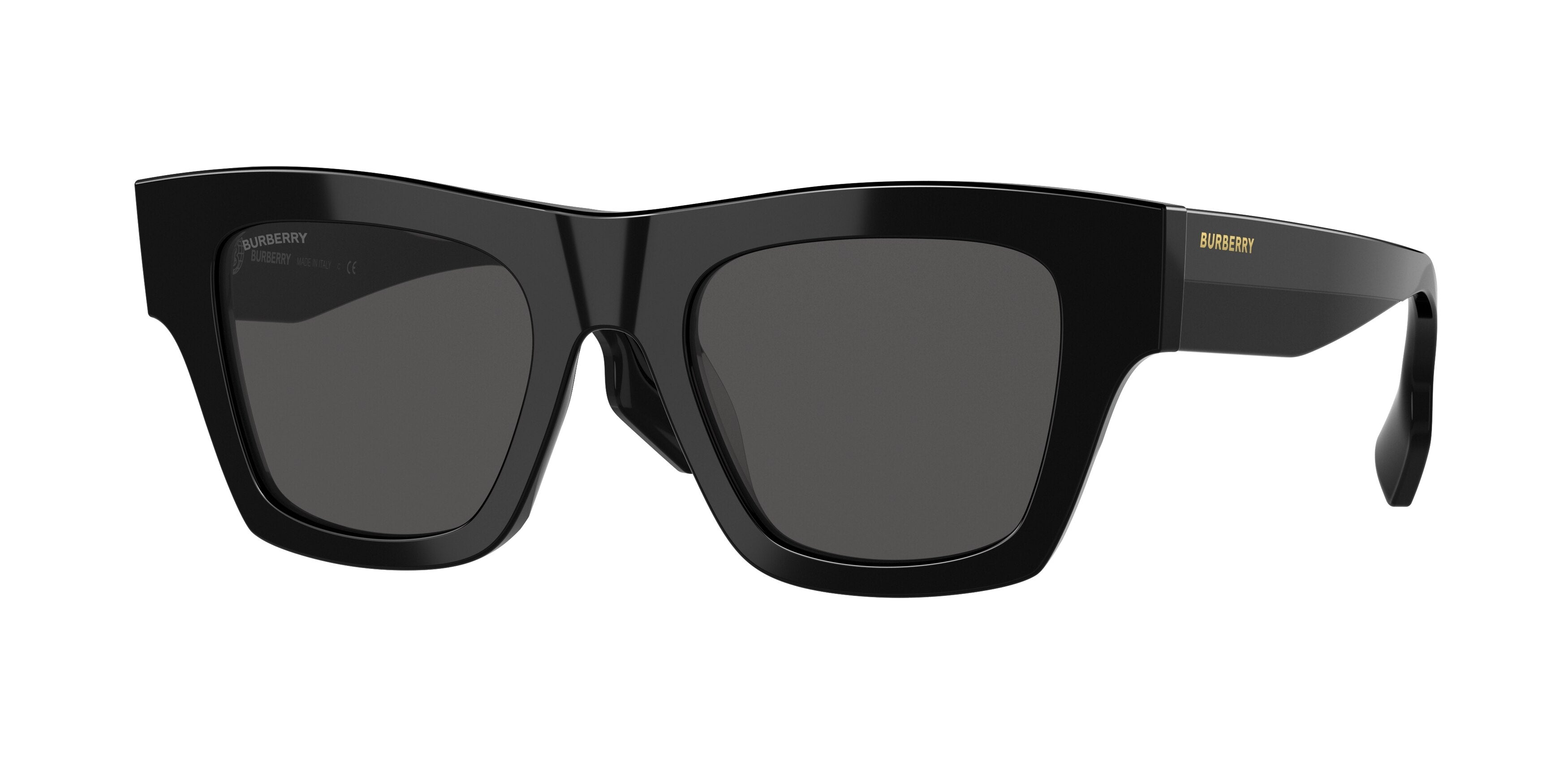 Burberry ERNEST BE4360 Square Sunglasses 399387-Black 49-145-20 - Color Map Black