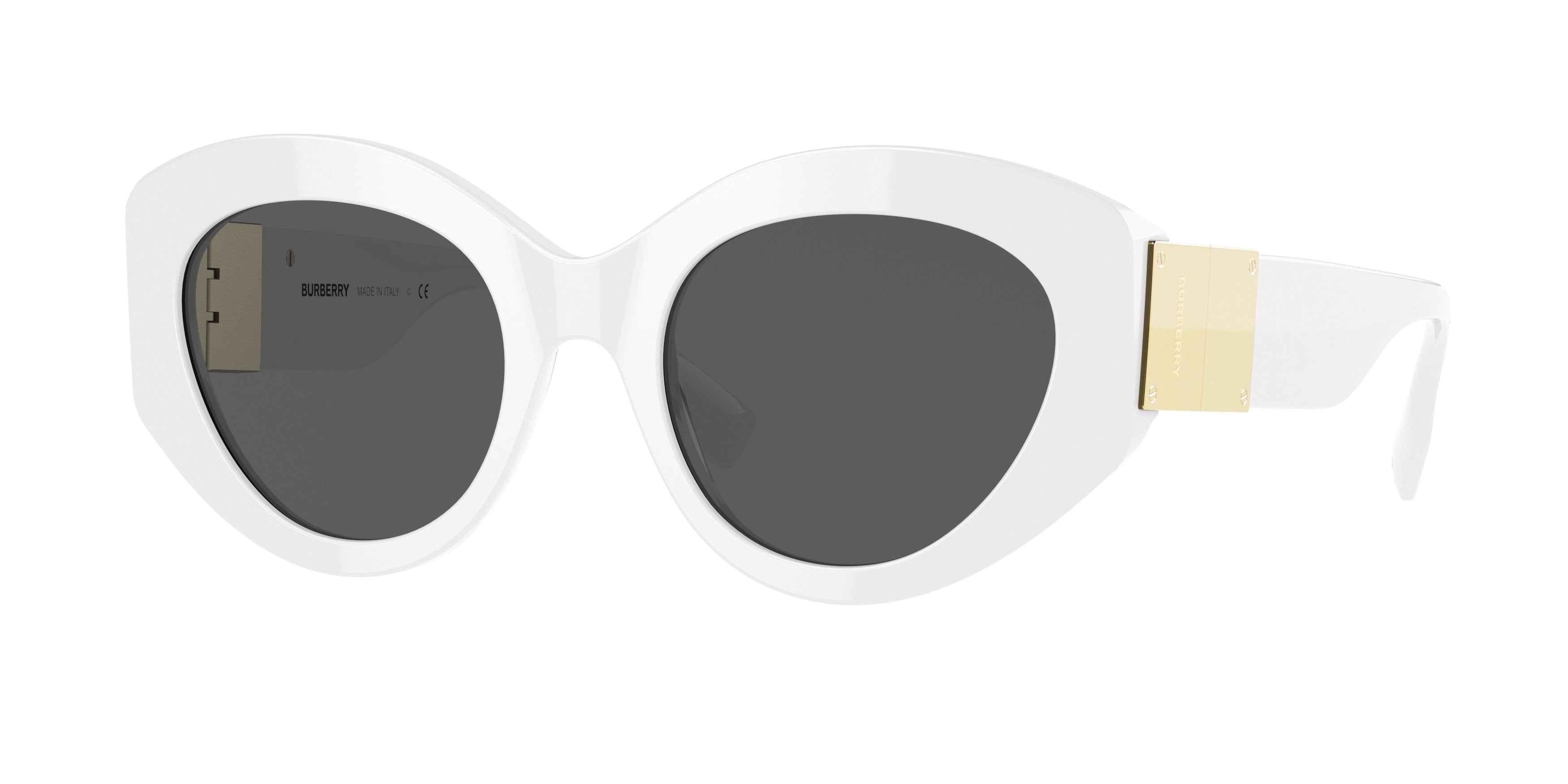 Burberry SOPHIA BE4361F Cat Eye Sunglasses 300787-White 51-135-20 - Color Map White