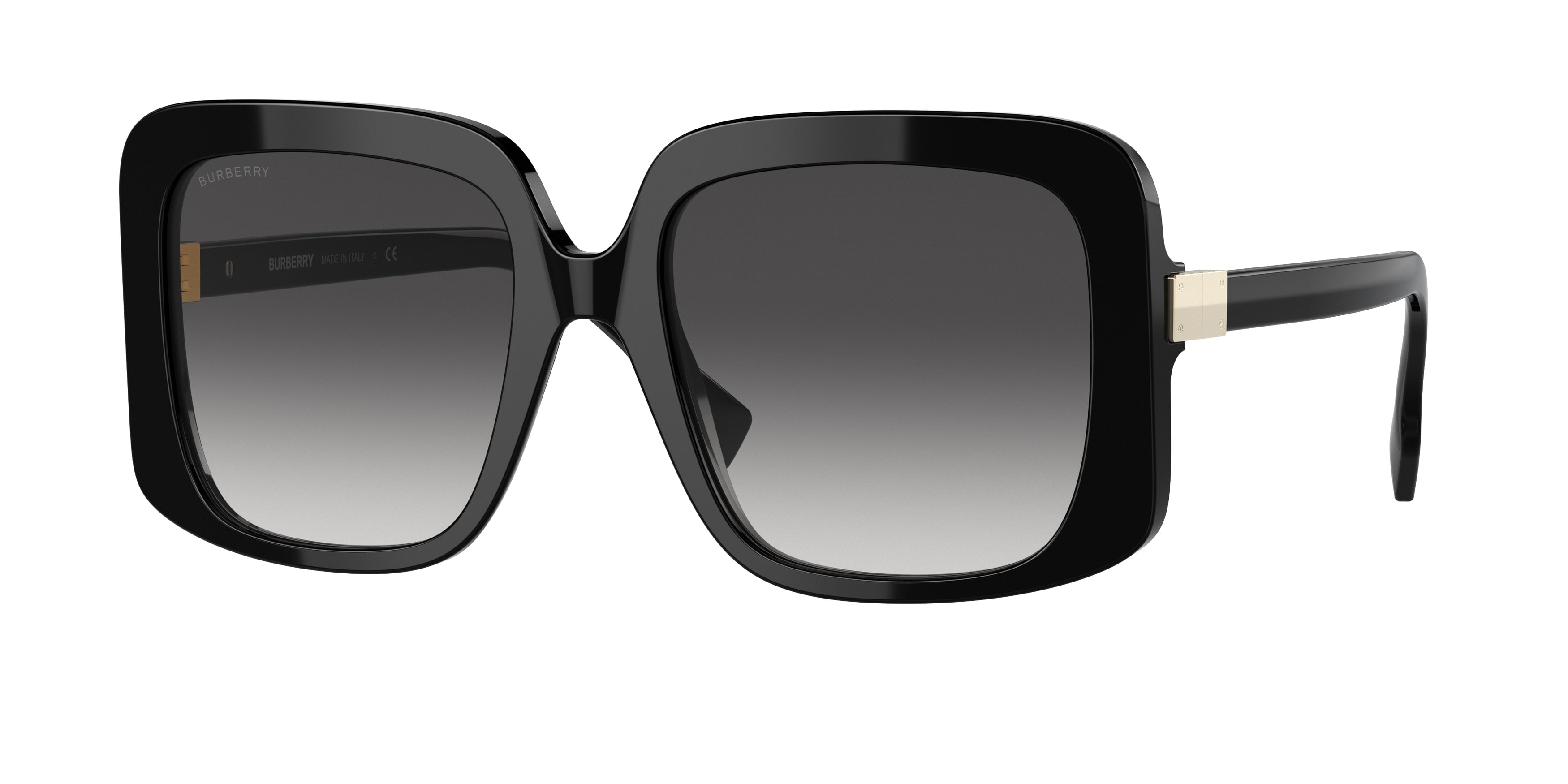 Burberry PENELOPE BE4363 Square Sunglasses 30018G-Black 55-140-19 - Color Map Black