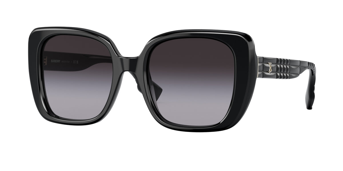 Burberry HELENA BE4371 Square Sunglasses 30018G-Black 52-140-20 - Color Map Black
