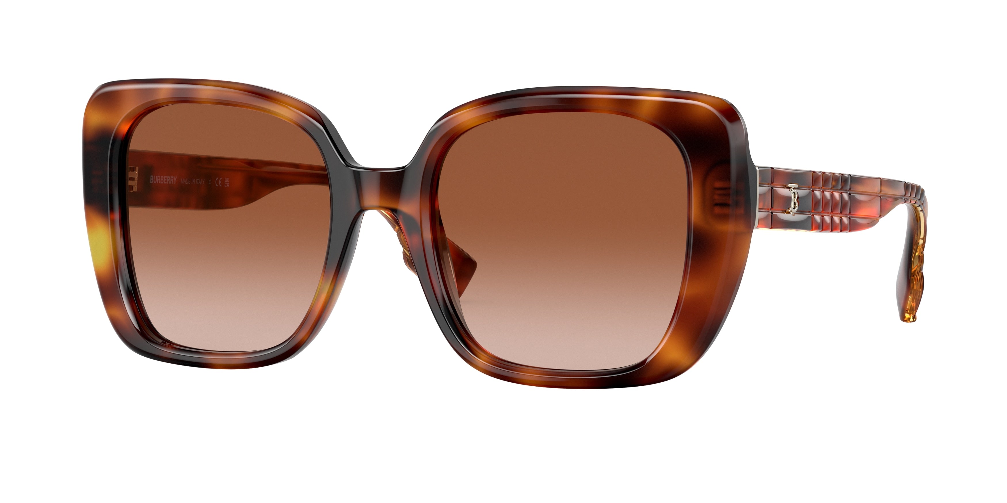 Burberry HELENA BE4371 Square Sunglasses 331613-Light Havana 52-140-20 - Color Map Tortoise