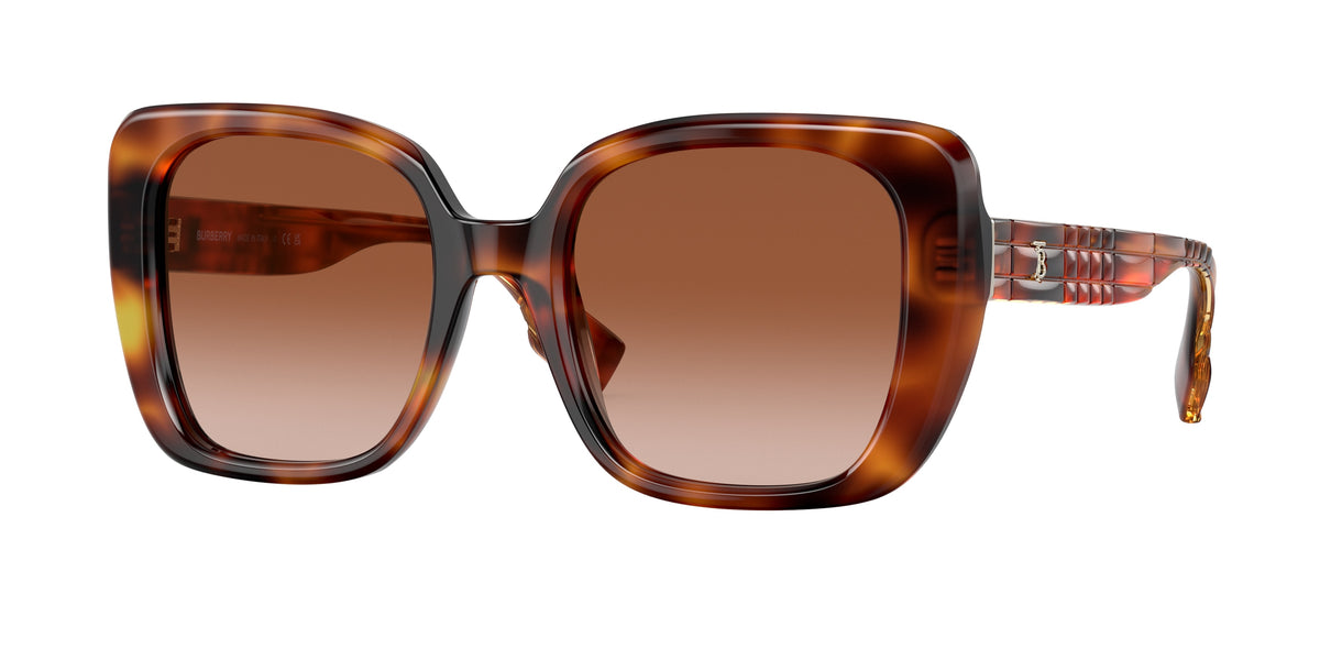 Burberry HELENA BE4371 Square Sunglasses 331613-Light Havana 52-140-20 - Color Map Tortoise