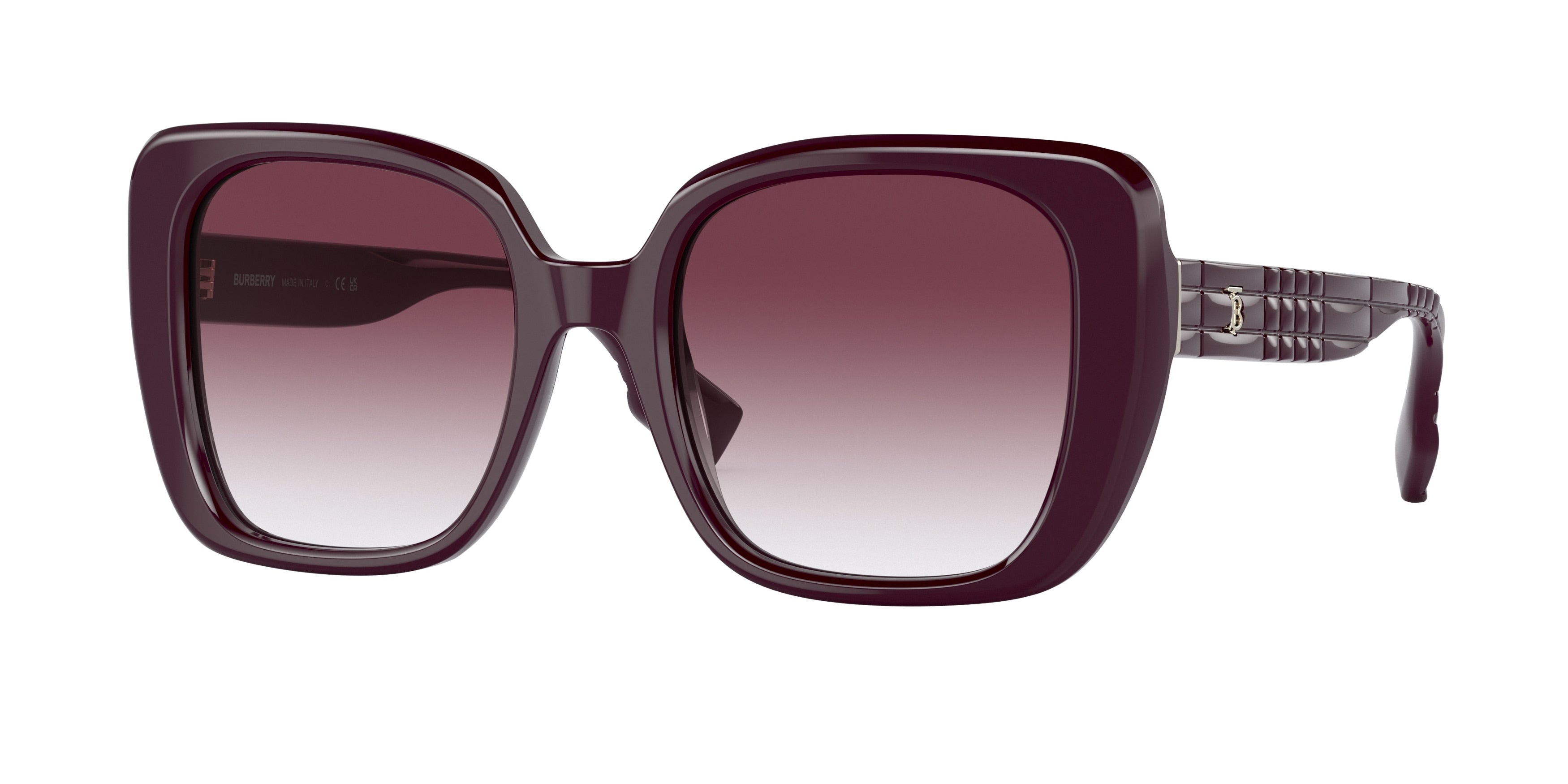 Burberry BE4371 Square Sunglasses for Women — Free Shipping - 52-140-20 / 39798H-Bordeaux