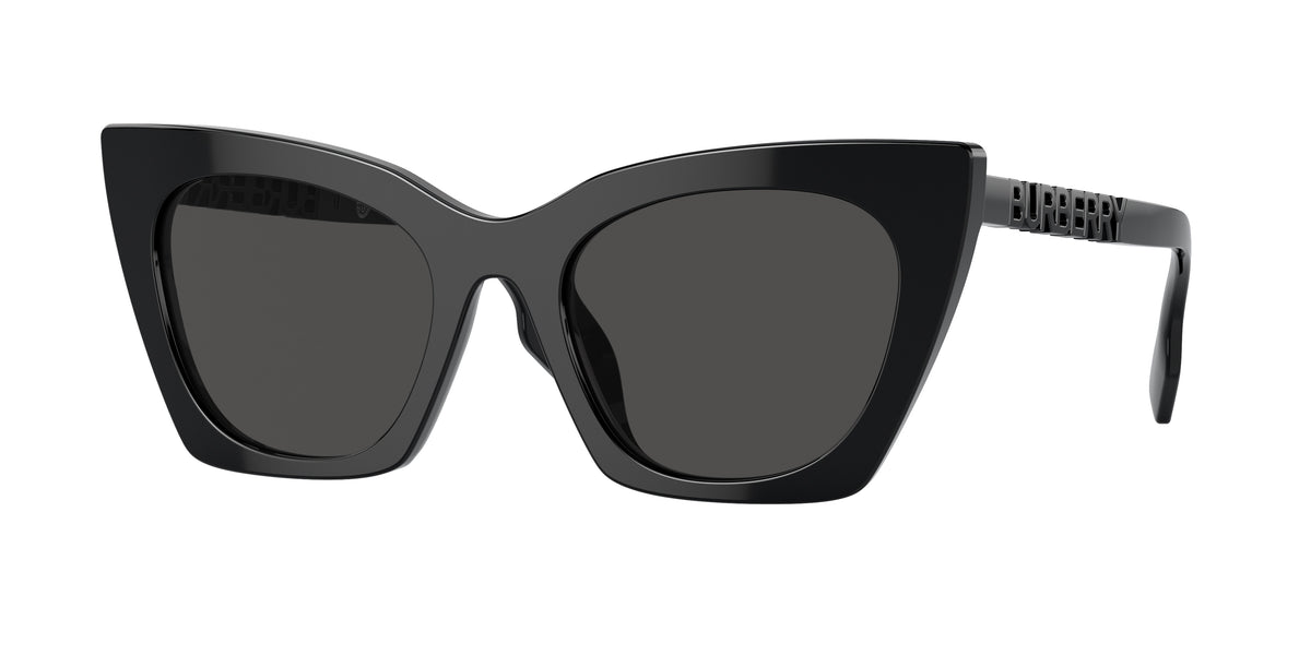 Burberry MARIANNE BE4372U Cat Eye Sunglasses 300187-Black 52-140-20 - Color Map Black