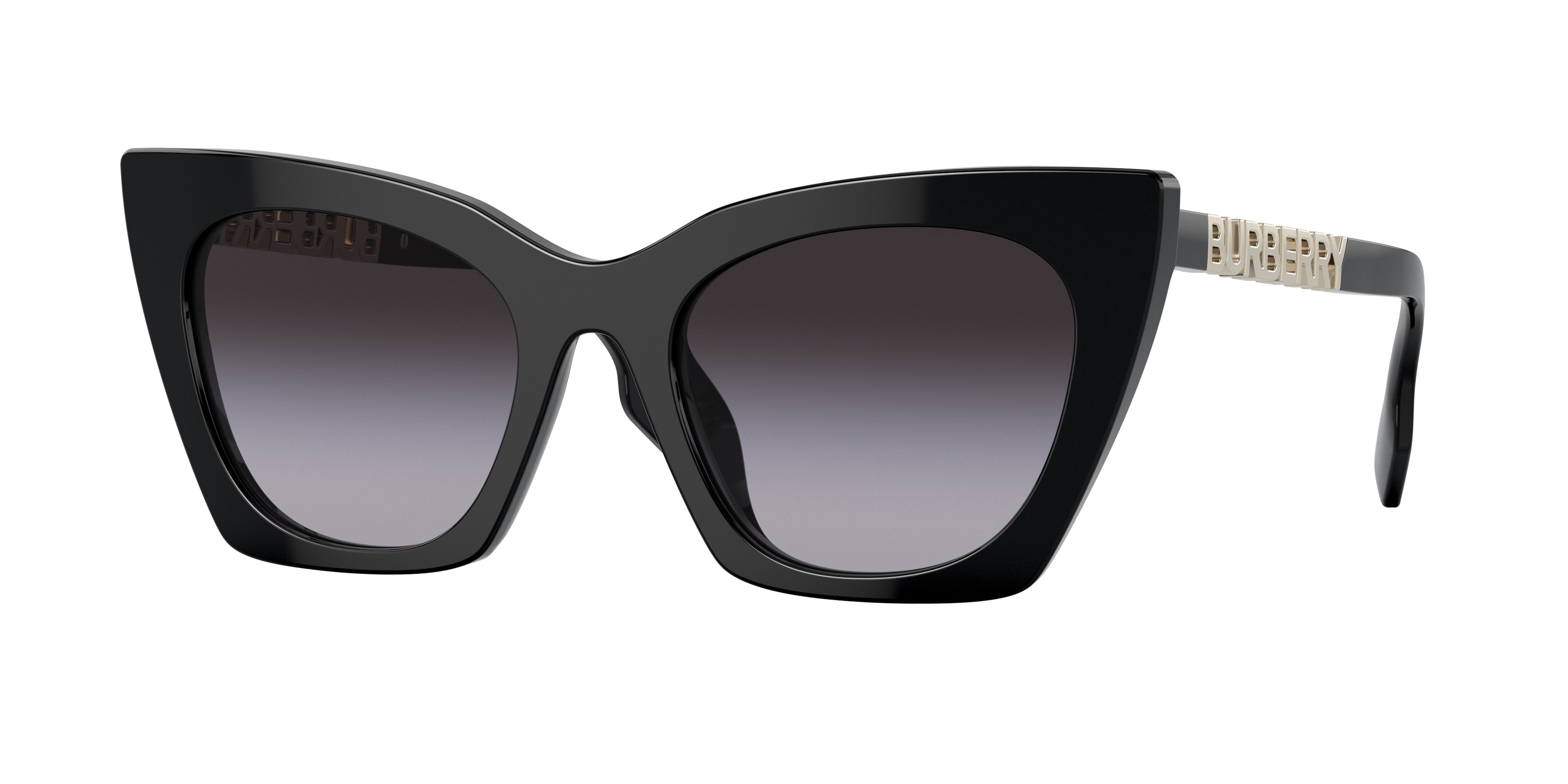 Burberry MARIANNE BE4372U Cat Eye Sunglasses 30018G-Black 52-140-20 - Color Map Black