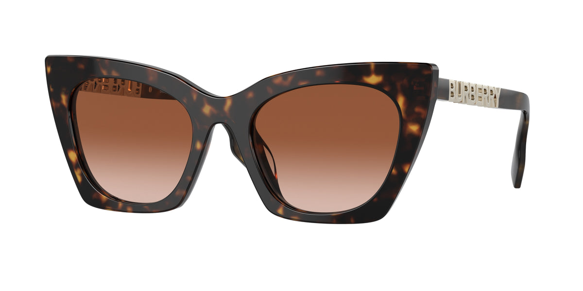 Burberry MARIANNE BE4372U Cat Eye Sunglasses 300213-Dark Havana 52-140-20 - Color Map Brown