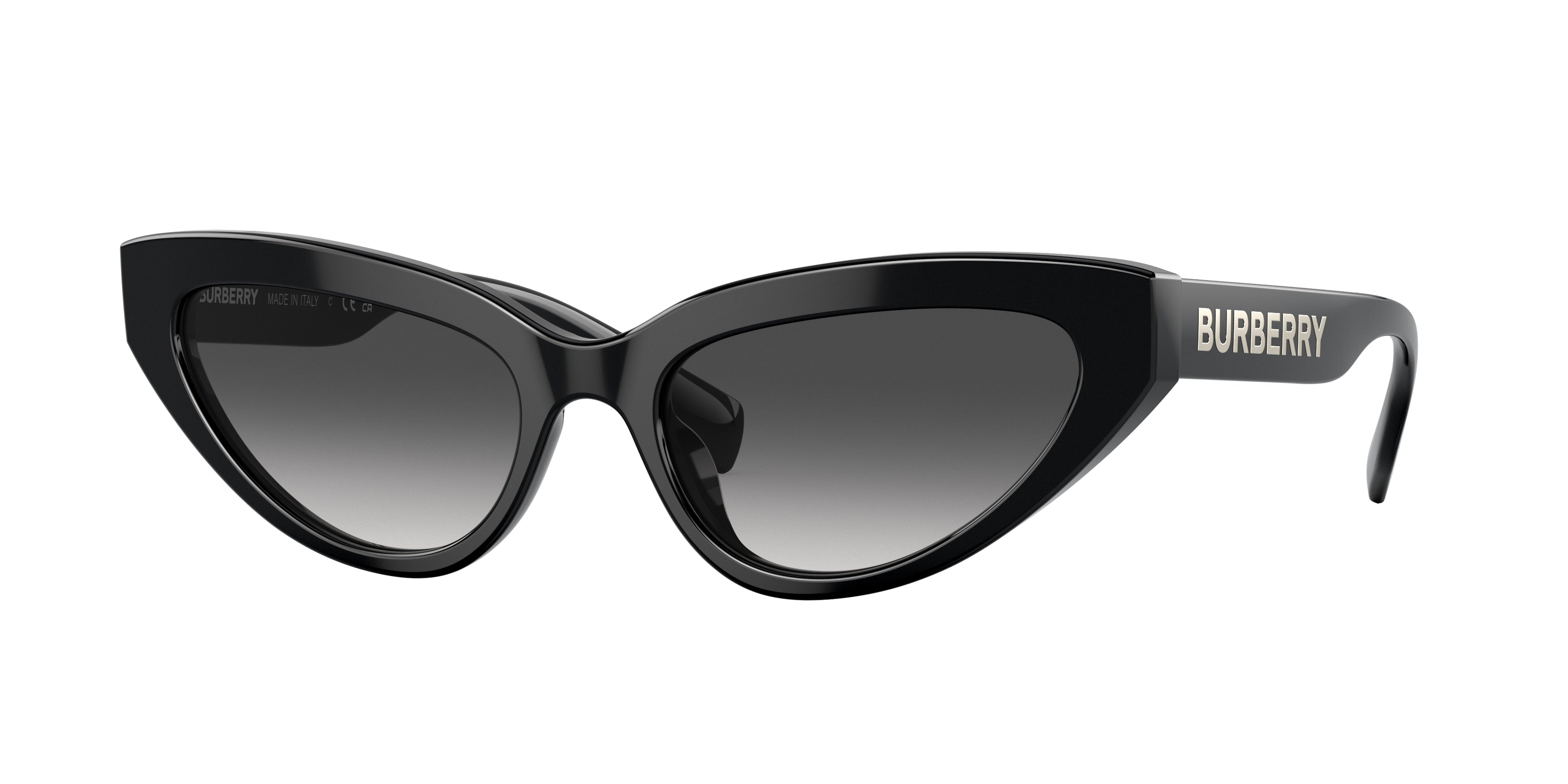 Burberry DEBBIE BE4373U Cat Eye Sunglasses 30018G-Black 54-140-18 - Color Map Black