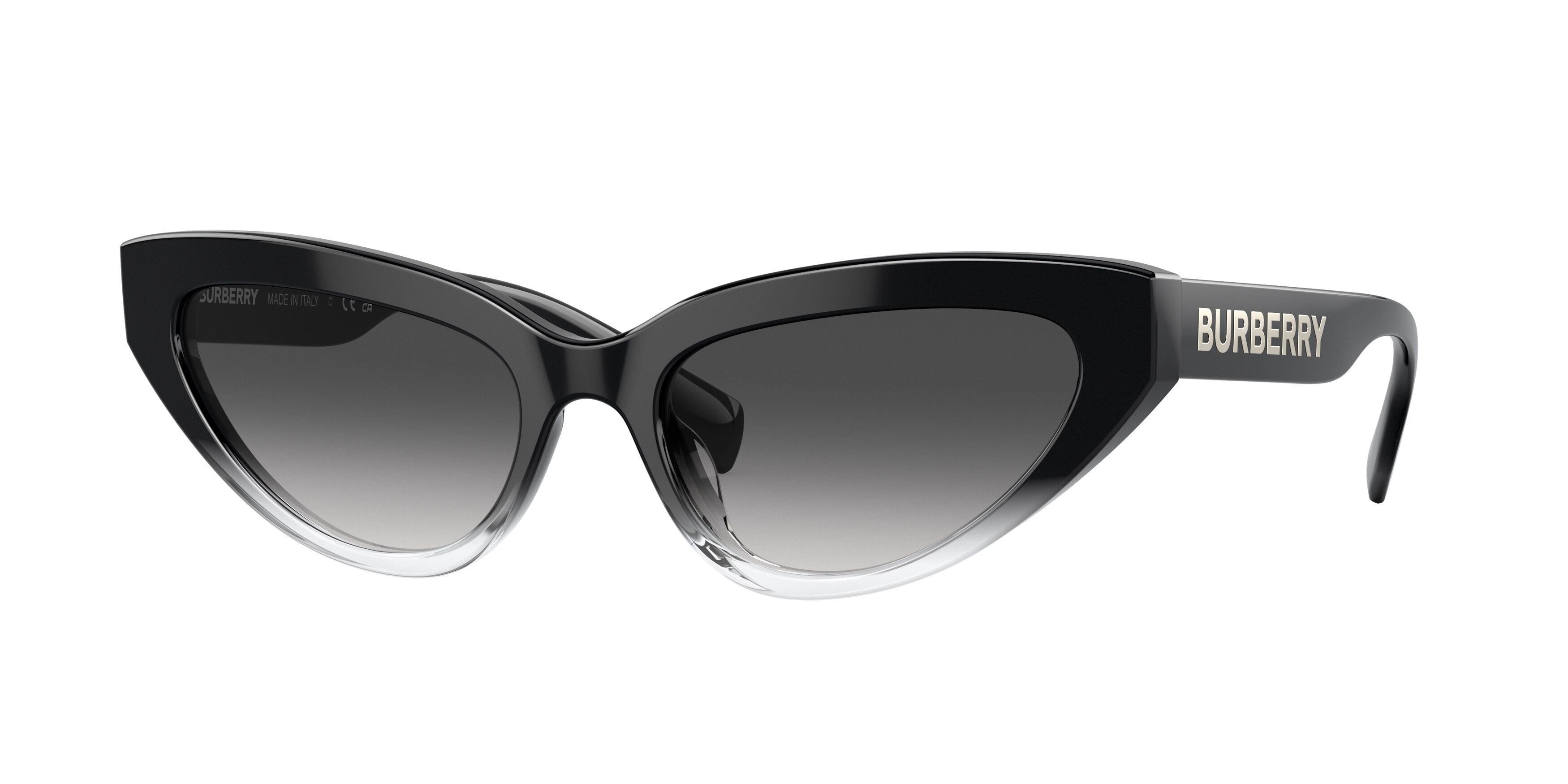 Burberry DEBBIE BE4373U Cat Eye Sunglasses 39488G-Black 54-140-18 - Color Map Black