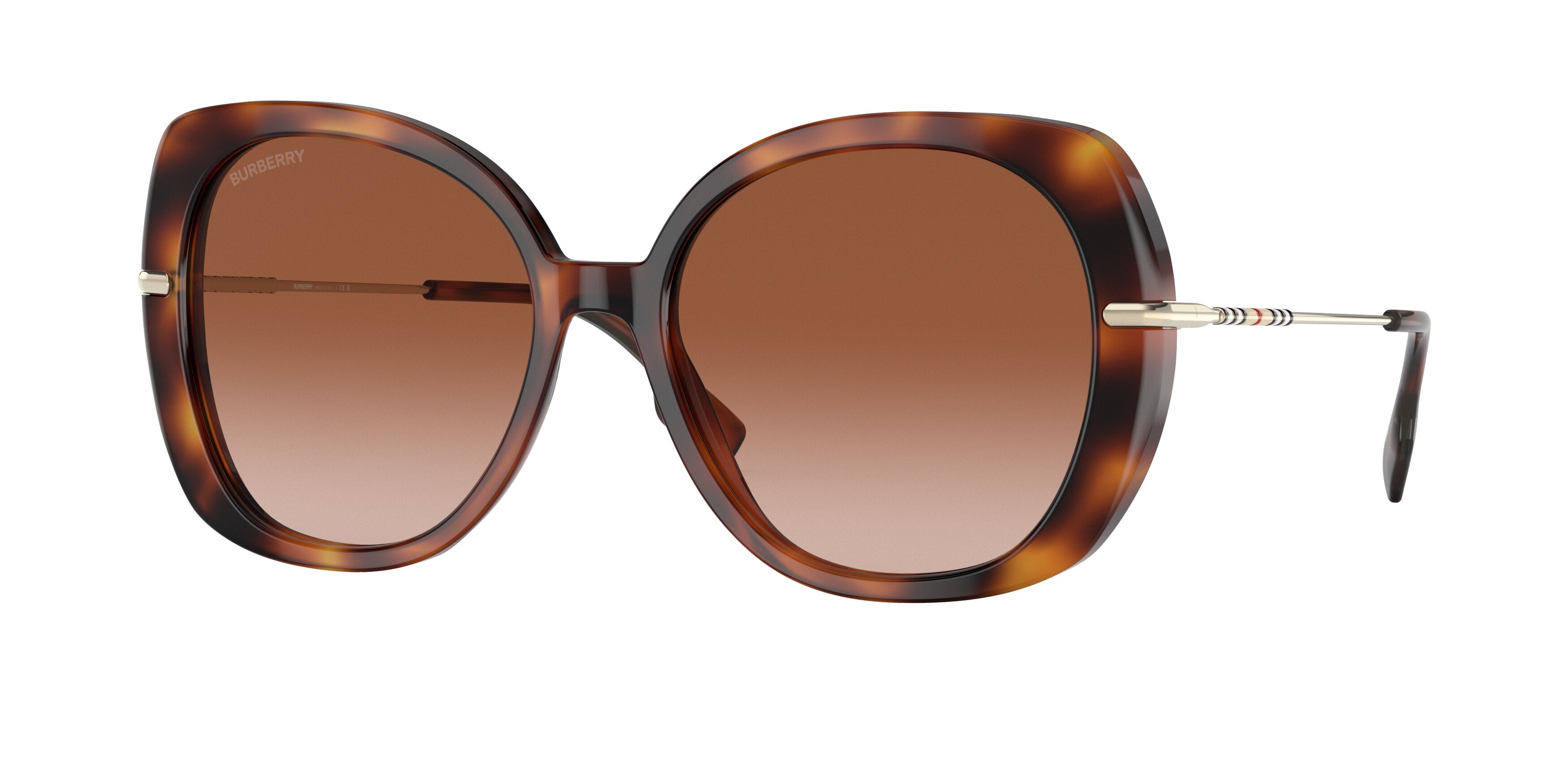 Burberry EUGENIE BE4374 Square Sunglasses 331613-Light Havana 55-140-17 - Color Map Tortoise