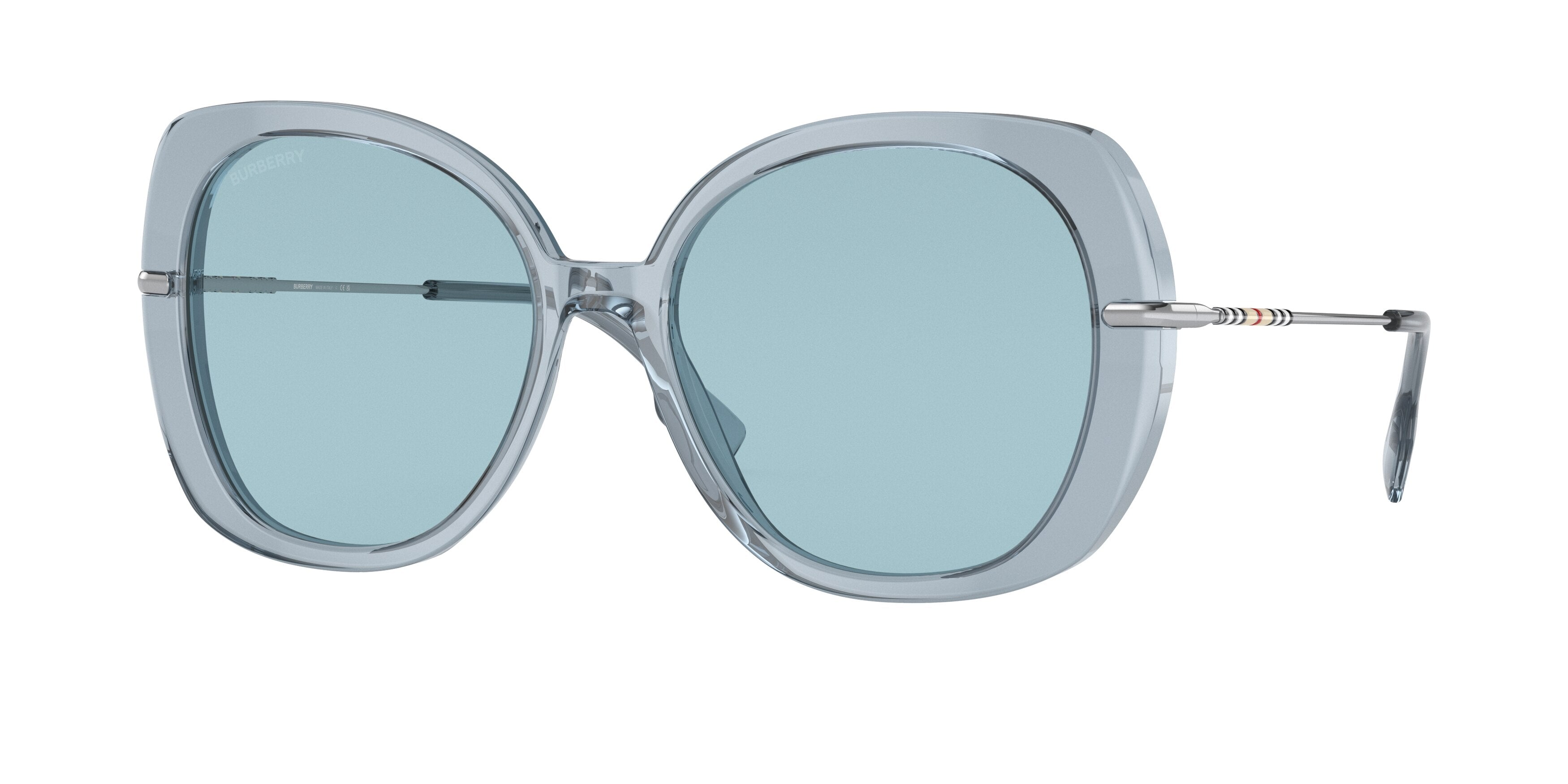 Burberry EUGENIE BE4374 Square Sunglasses 402380-Azure 55-140-17 - Color Map Blue