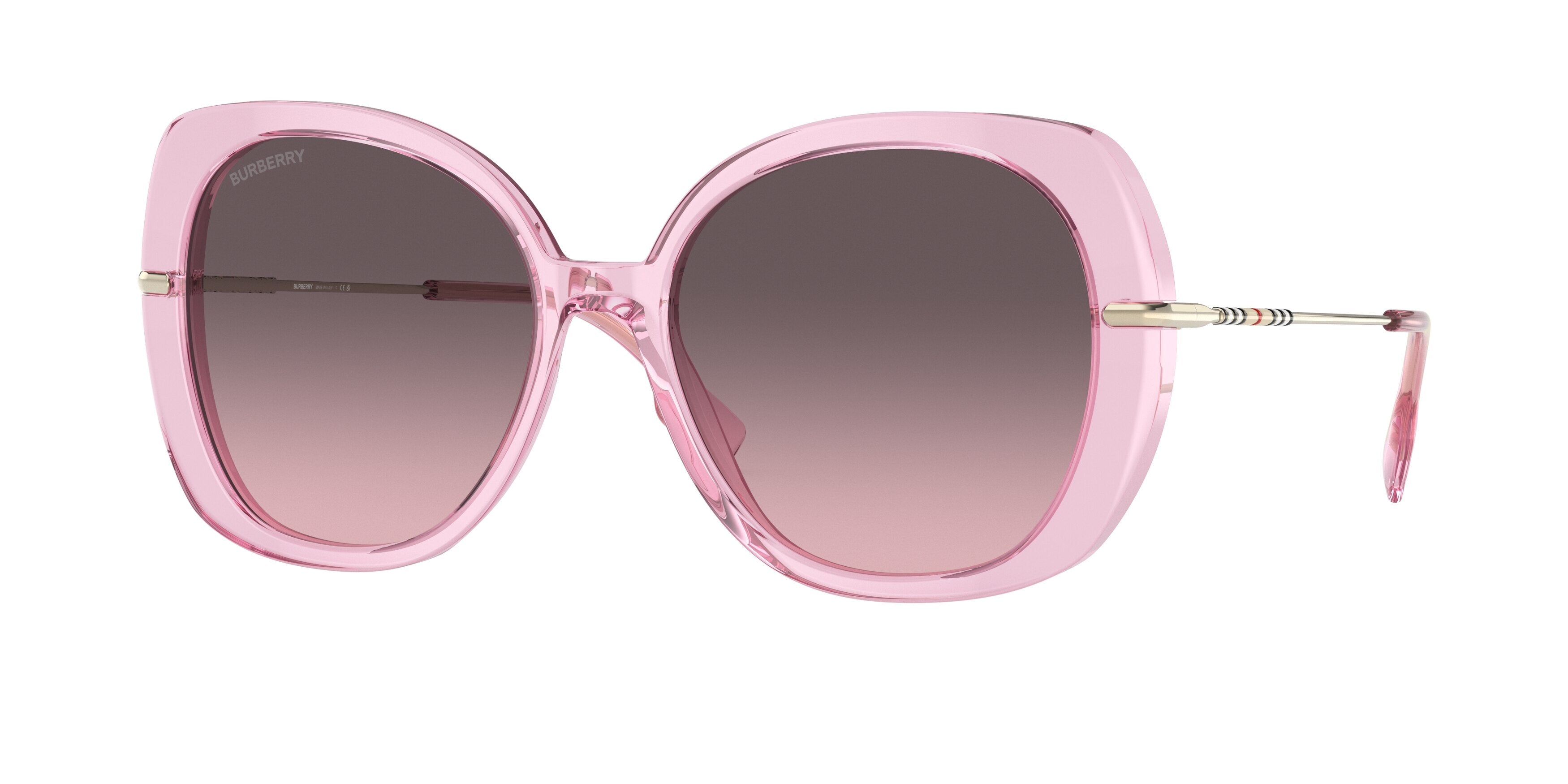 Burberry EUGENIE BE4374 Square Sunglasses 40245M-Pink 55-140-17 - Color Map Pink