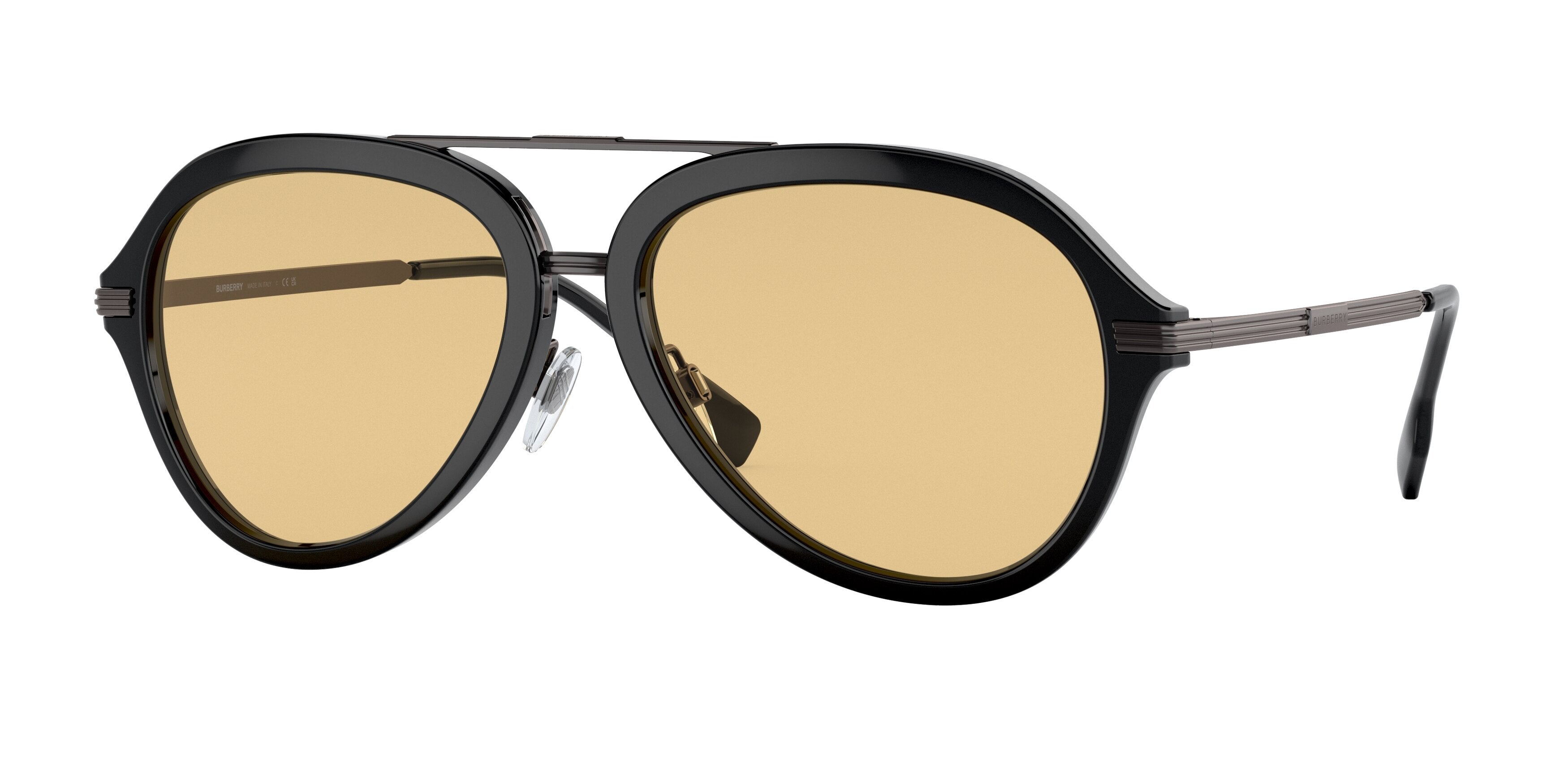 Burberry JUDE BE4377 Pilot Sunglasses 3001/8-Black 58-150-17 - Color Map Black