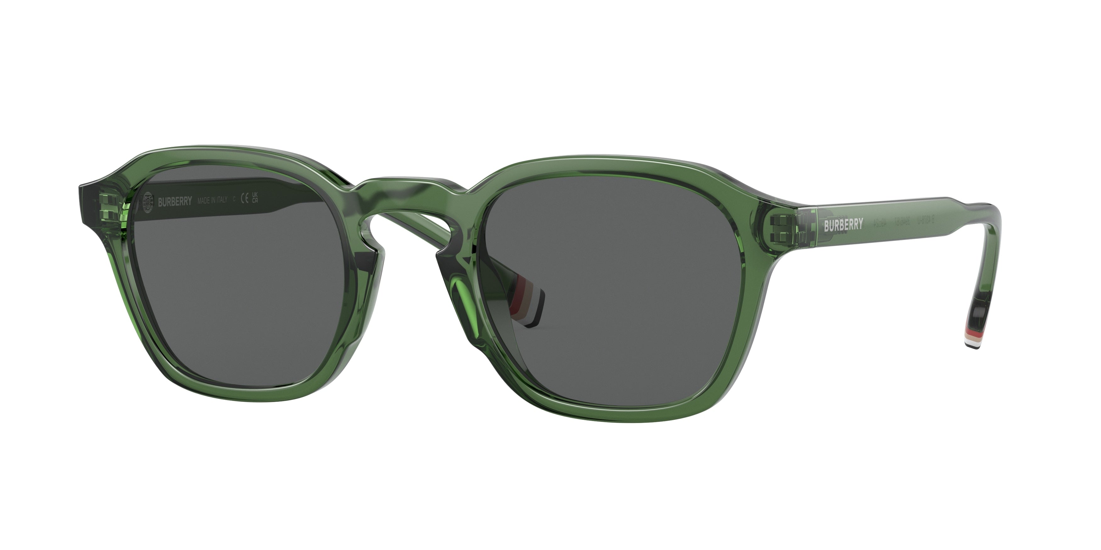 Burberry PERCY BE4378U Irregular Sunglasses 394687-Green 49-150-24 - Color Map Green