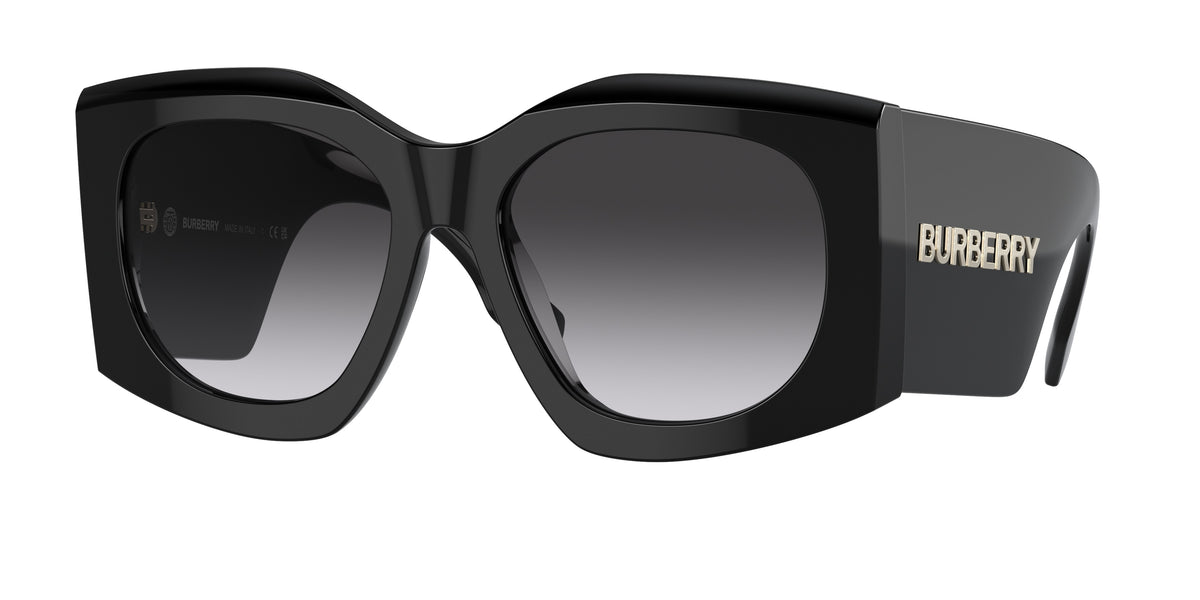 Burberry MADELINE BE4388U Irregular Sunglasses 30018G-Black 55-140-18 - Color Map Black
