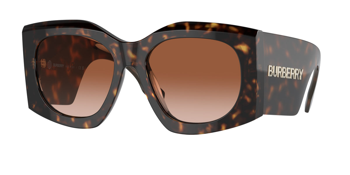 Burberry MADELINE BE4388U Irregular Sunglasses 300213-Dark Havana 55-140-18 - Color Map Brown