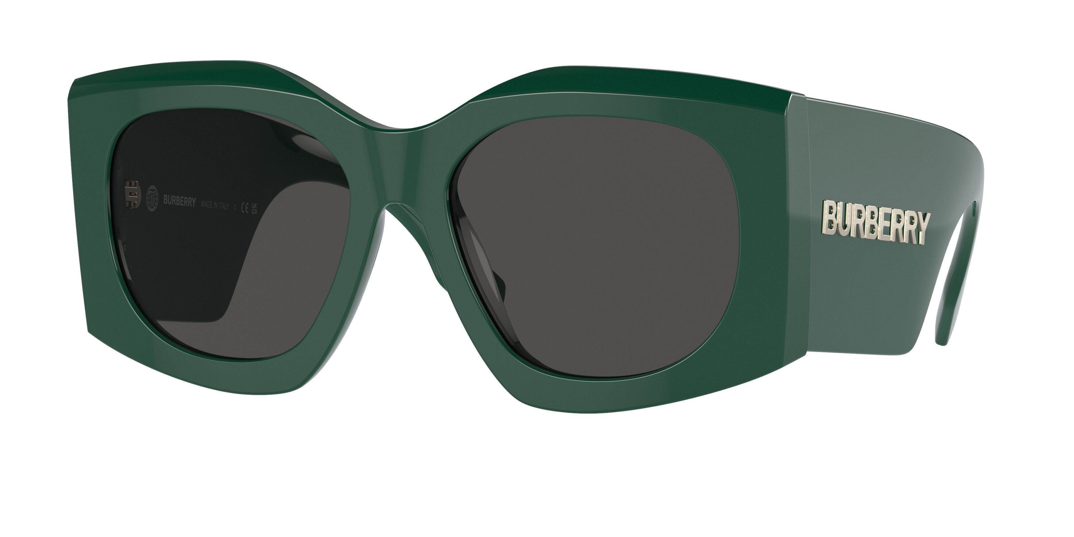 Burberry MADELINE BE4388U Irregular Sunglasses 405987-Green 55-140-18 - Color Map Green