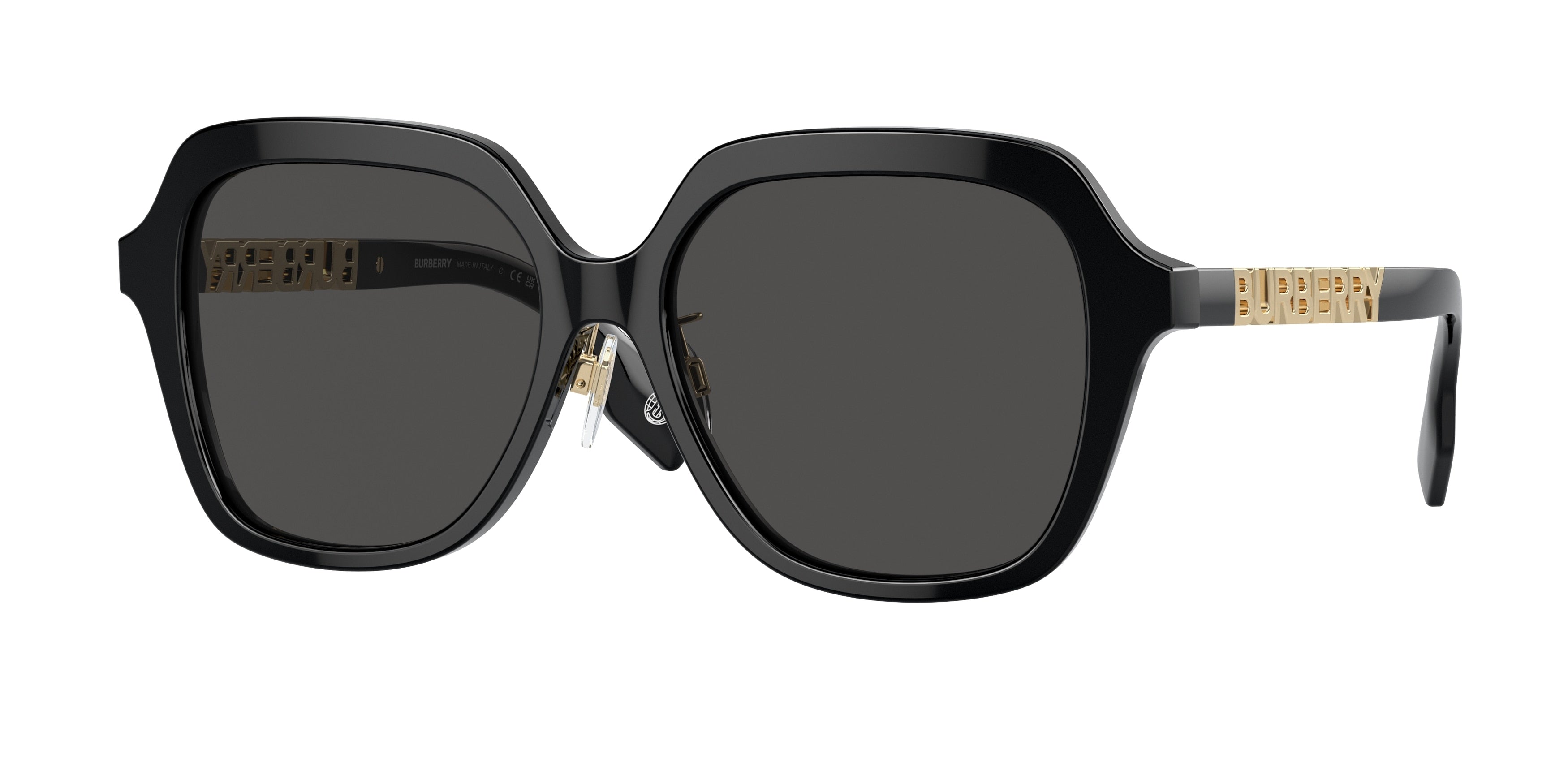 Burberry JONI BE4389F Square Sunglasses 300187-Black 55-140-16 - Color Map Black