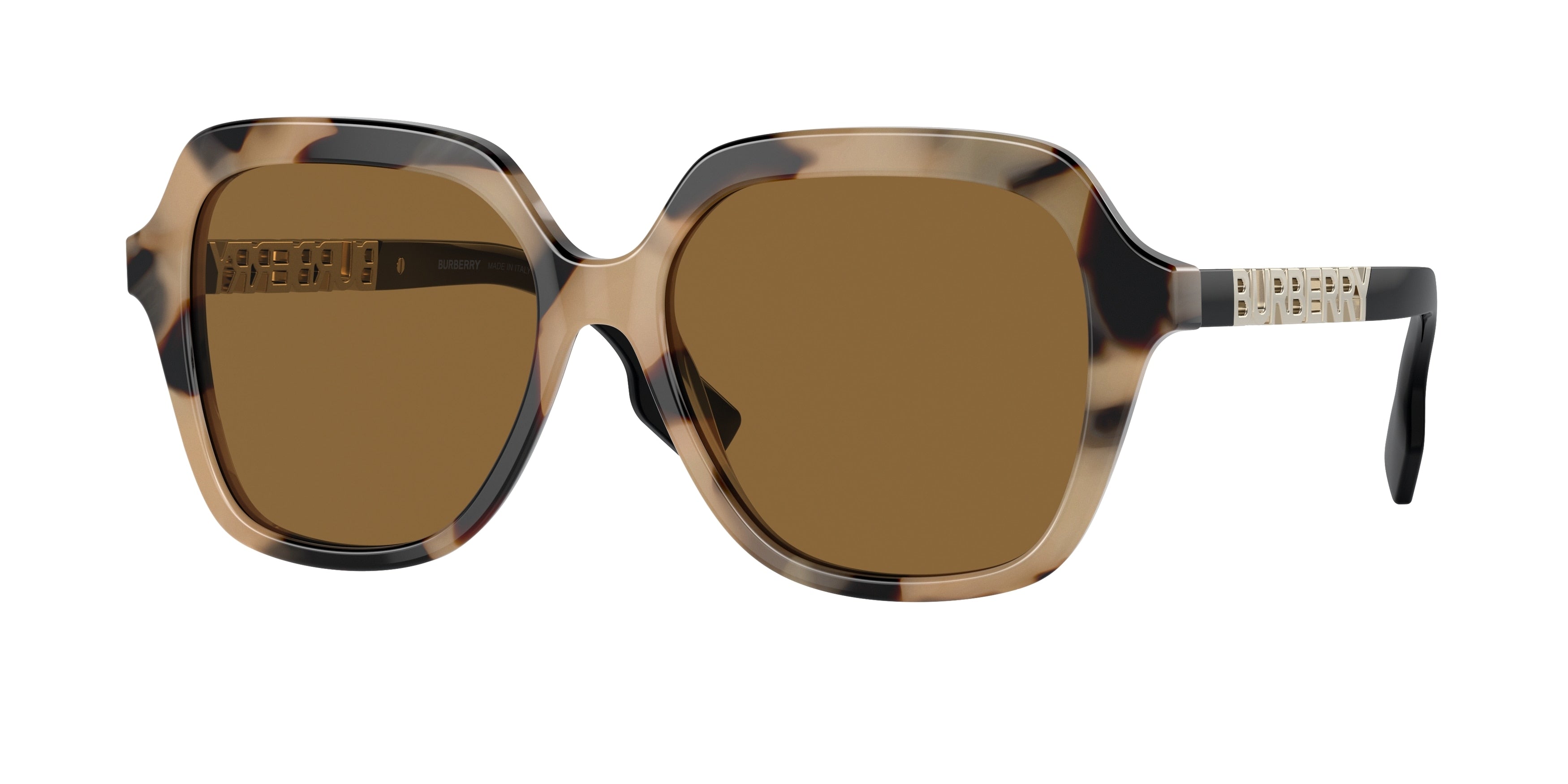 Burberry JONI BE4389 Square Sunglasses 350173-Spotted Horn 55-140-16 - Color Map Brown