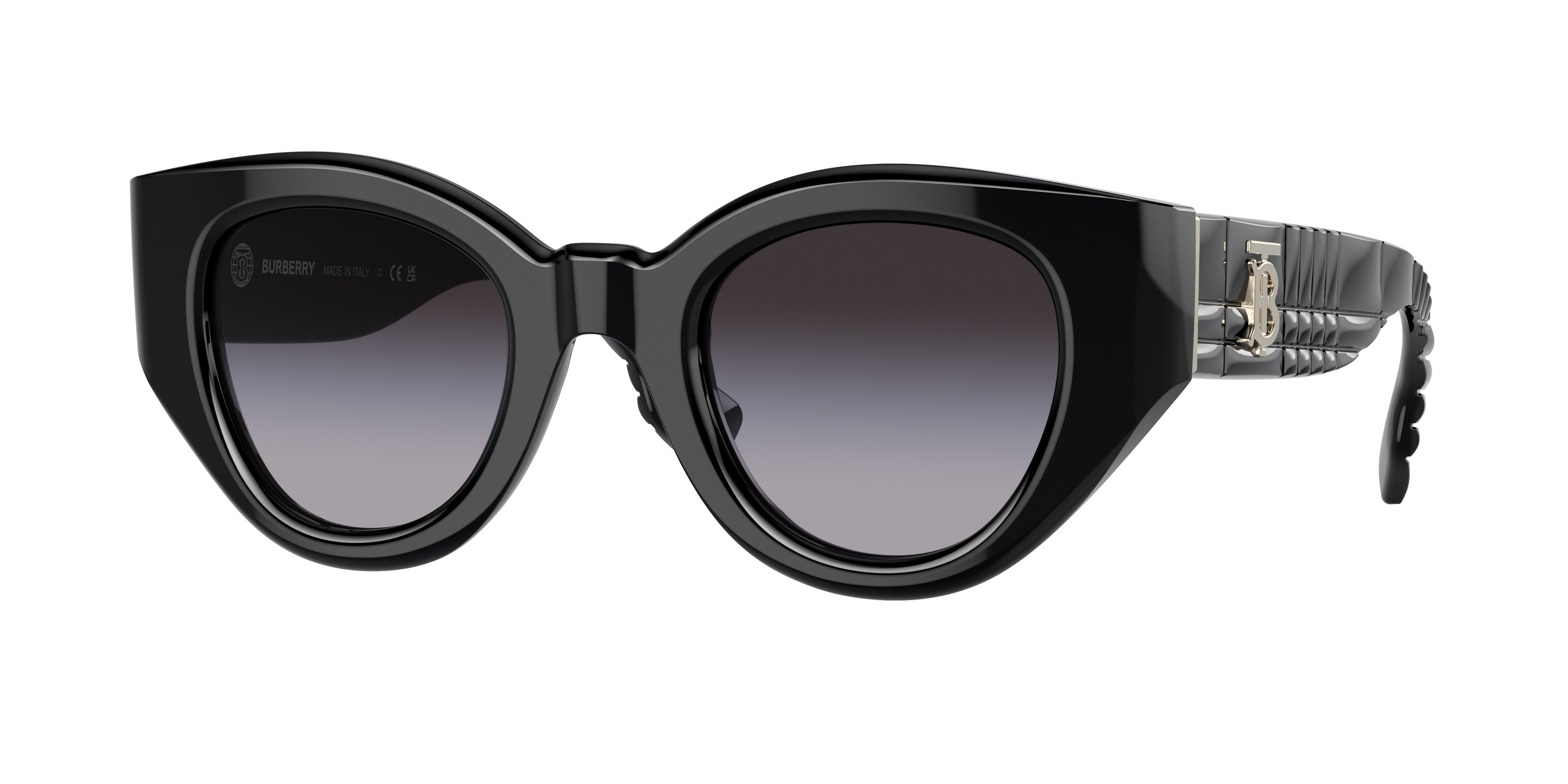 Burberry MEADOW BE4390F Phantos Sunglasses 30018G-Black 47-140-25 - Color Map Black