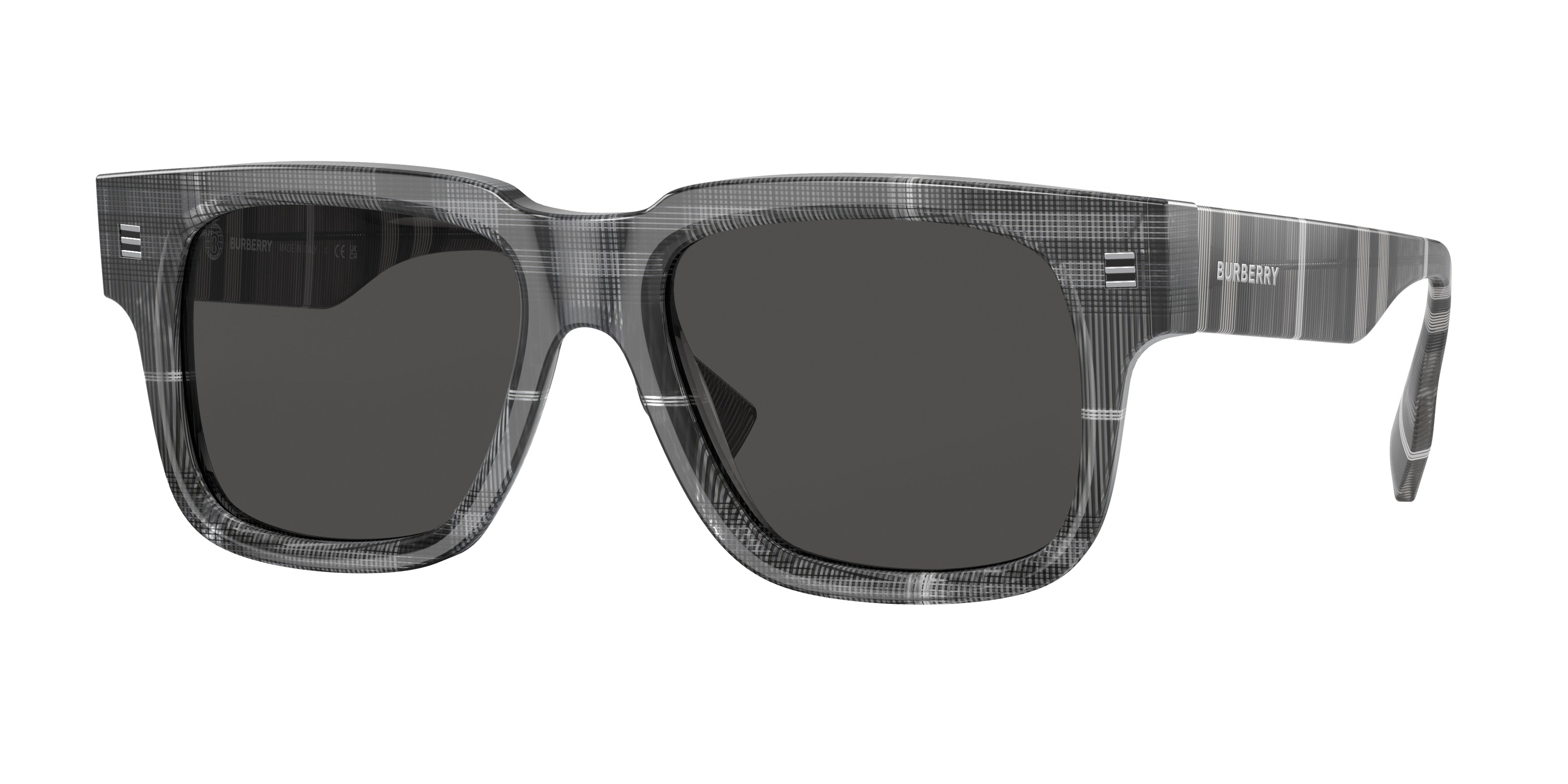 Burberry HAYDEN BE4394 Square Sunglasses 380487-Charcoal Check 54-150-18 - Color Map Grey