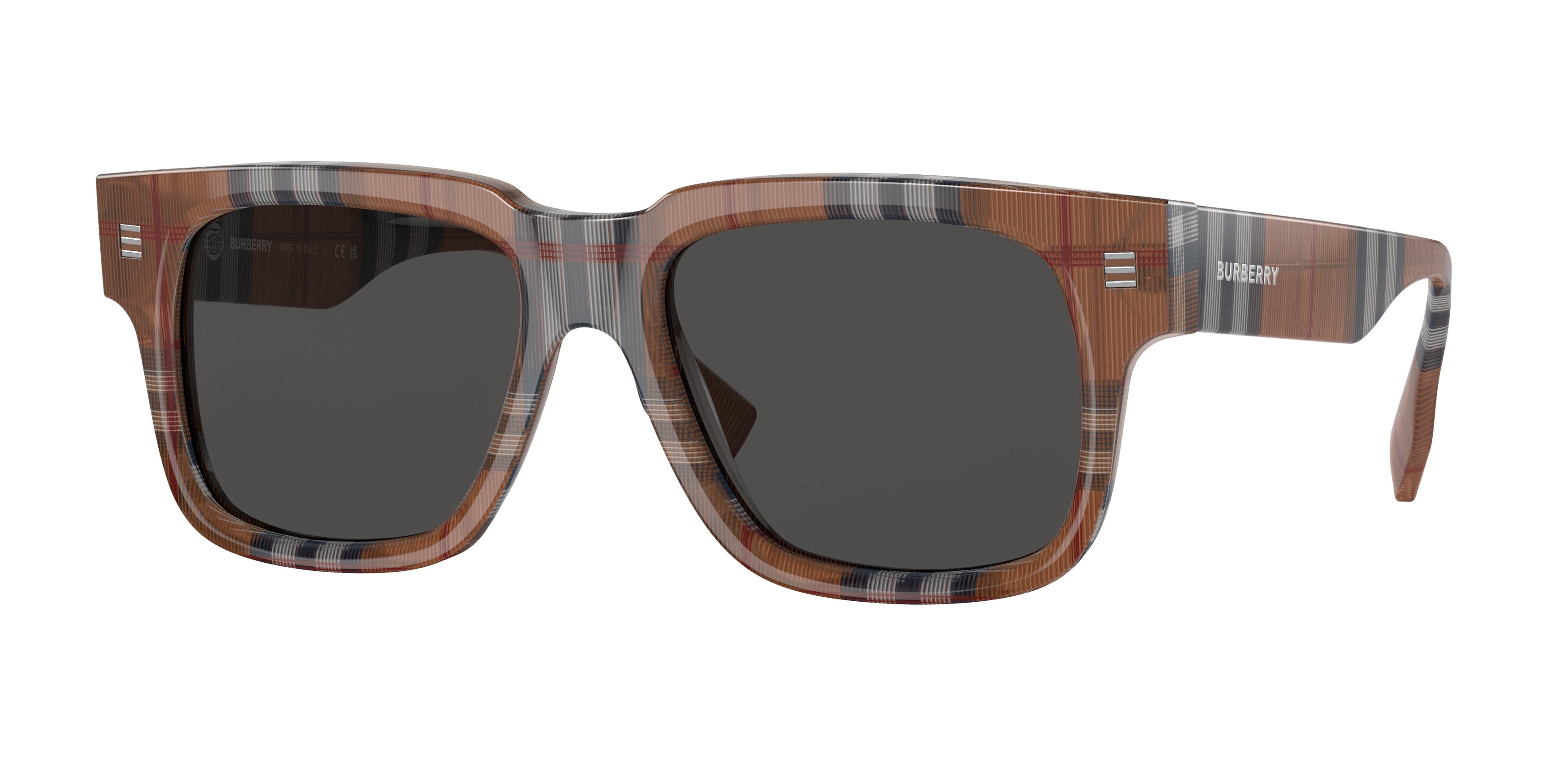 Burberry HAYDEN BE4394 Square Sunglasses 396687-Check Brown 54-150-18 - Color Map Brown