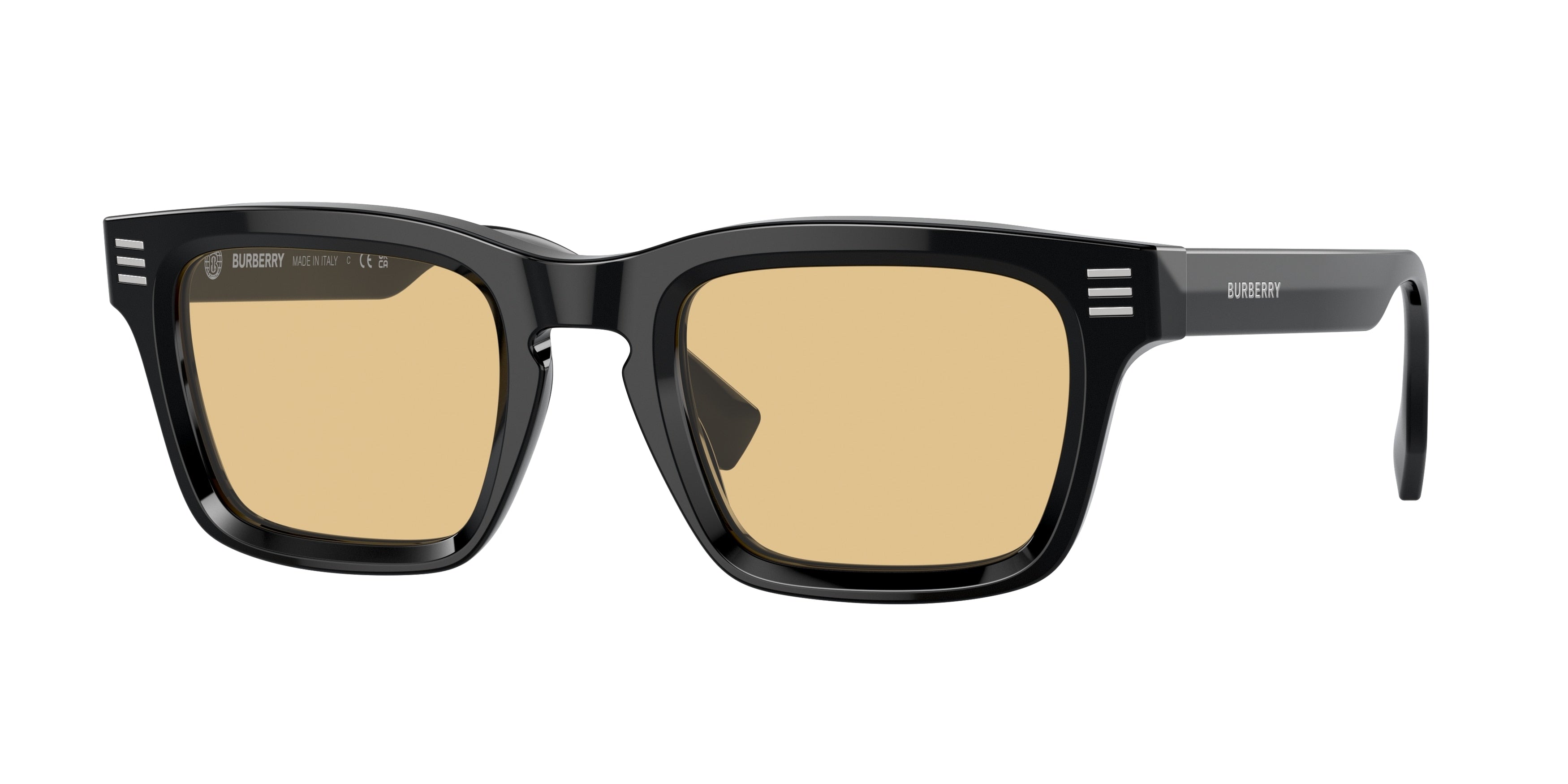 Burberry BE4403F Rectangle Sunglasses 3001/8-Black 51-150-23 - Color Map Black