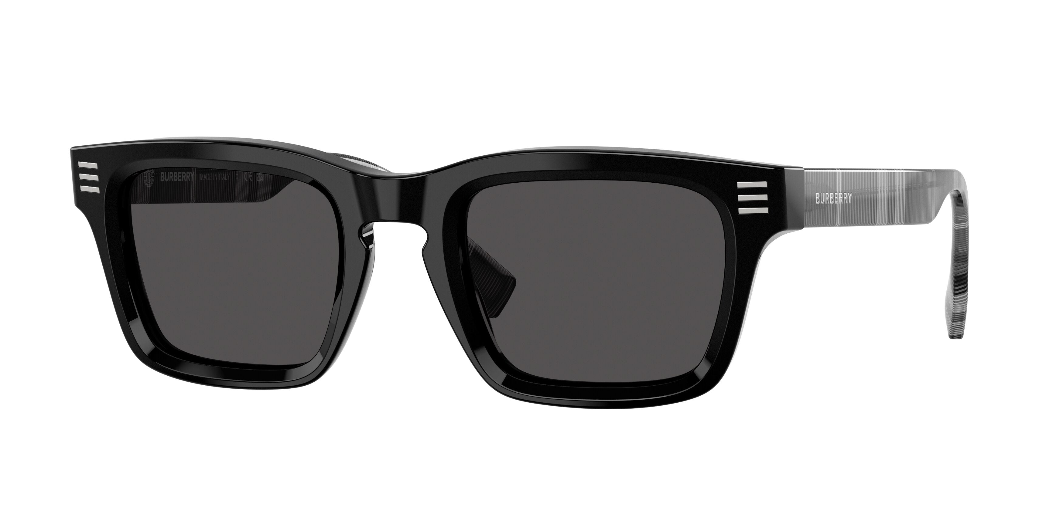 Burberry BE4403 Rectangle Sunglasses 385887-Black 51-150-23 - Color Map Black