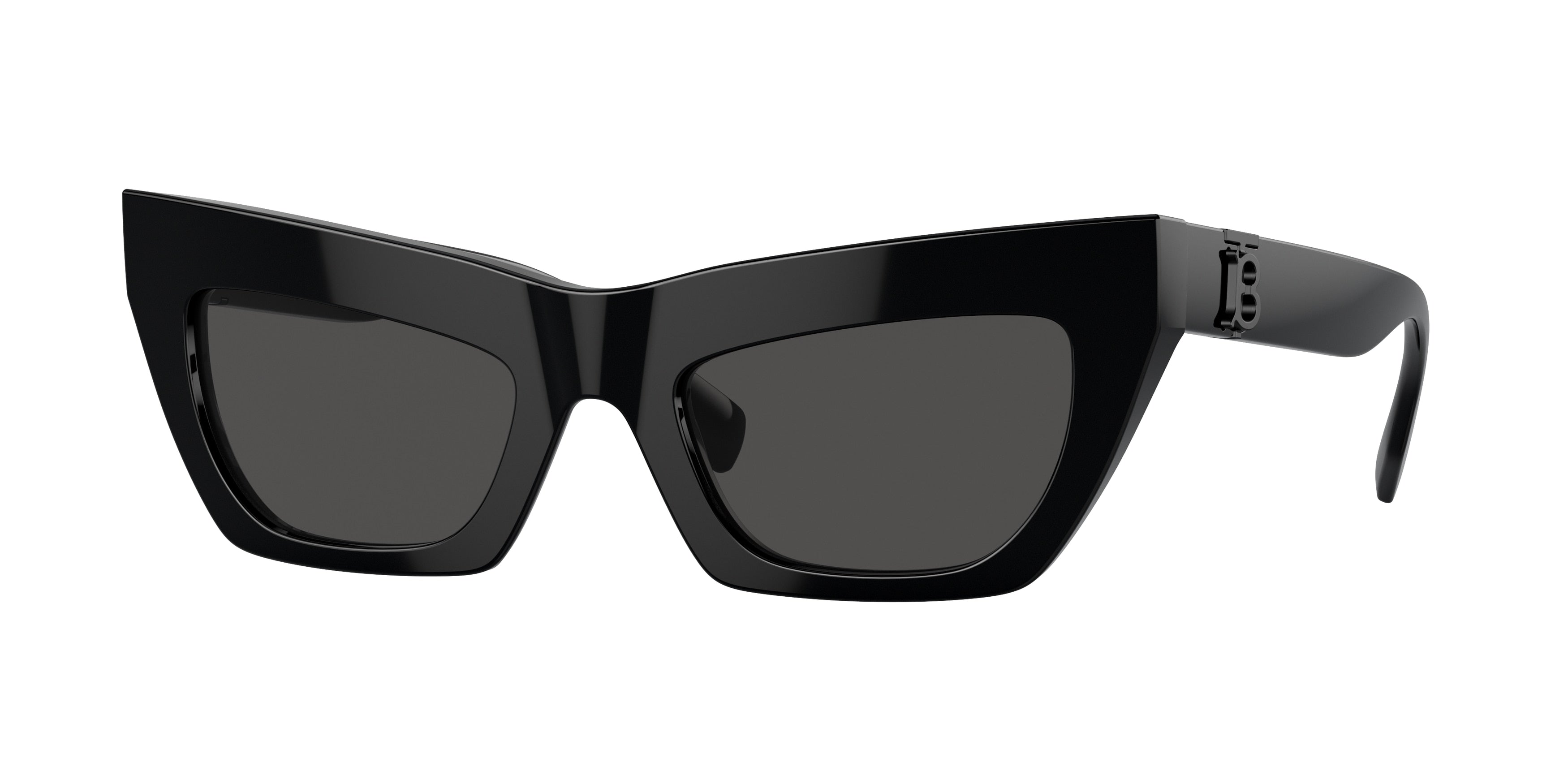 Burberry BE4405F Cat Eye Sunglasses 409387-Black 51-140-21 - Color Map Black