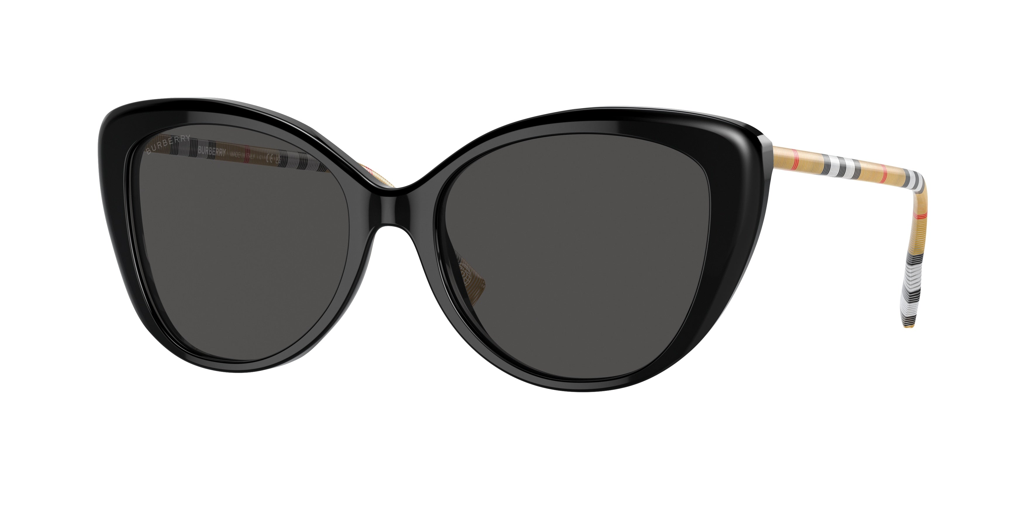 Burberry BE4407 Cat Eye Sunglasses 385387-Black 54-140-17 - Color Map Black