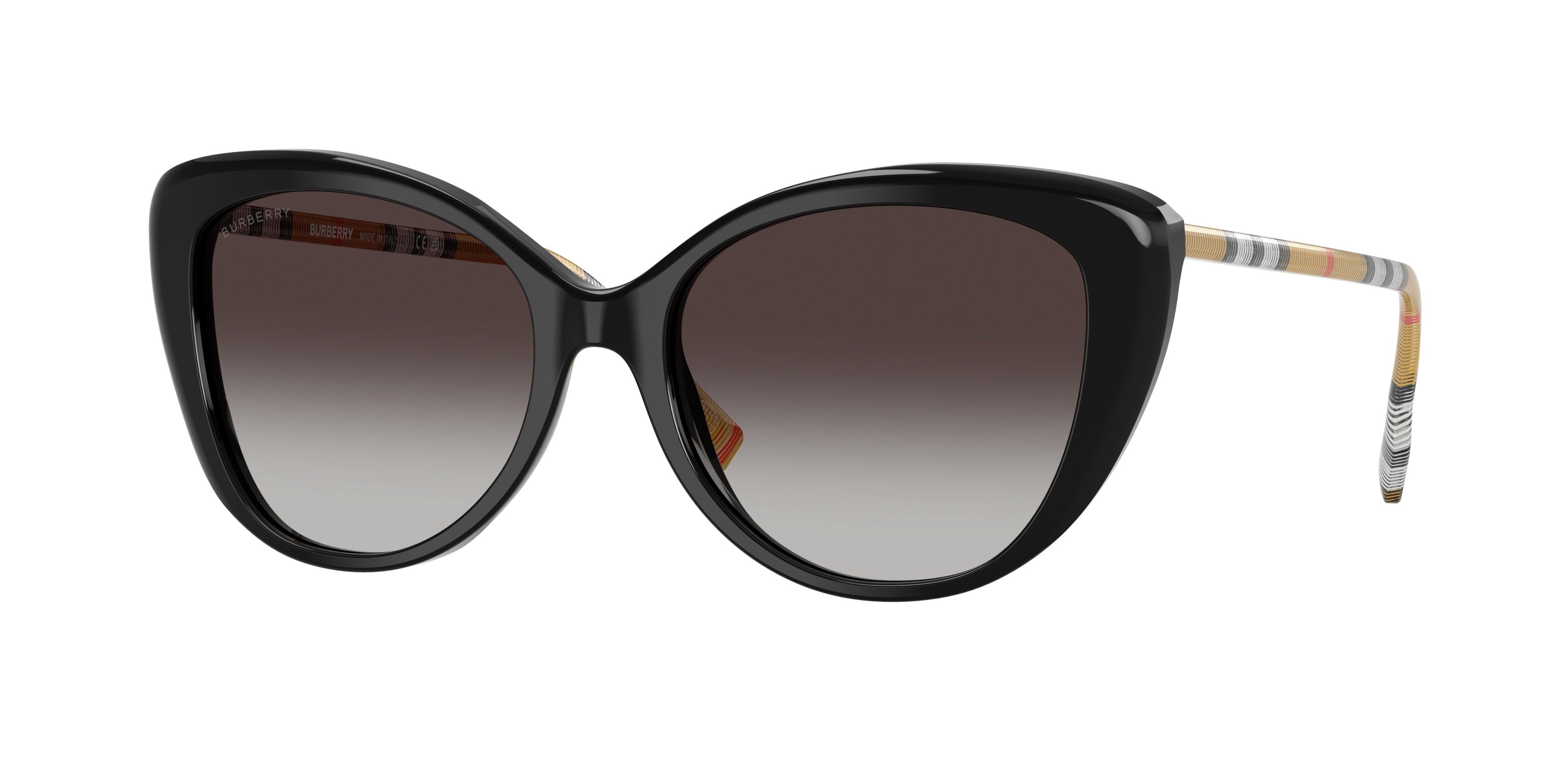 Burberry BE4407 Cat Eye Sunglasses 38538G-Black 54-140-17 - Color Map Black