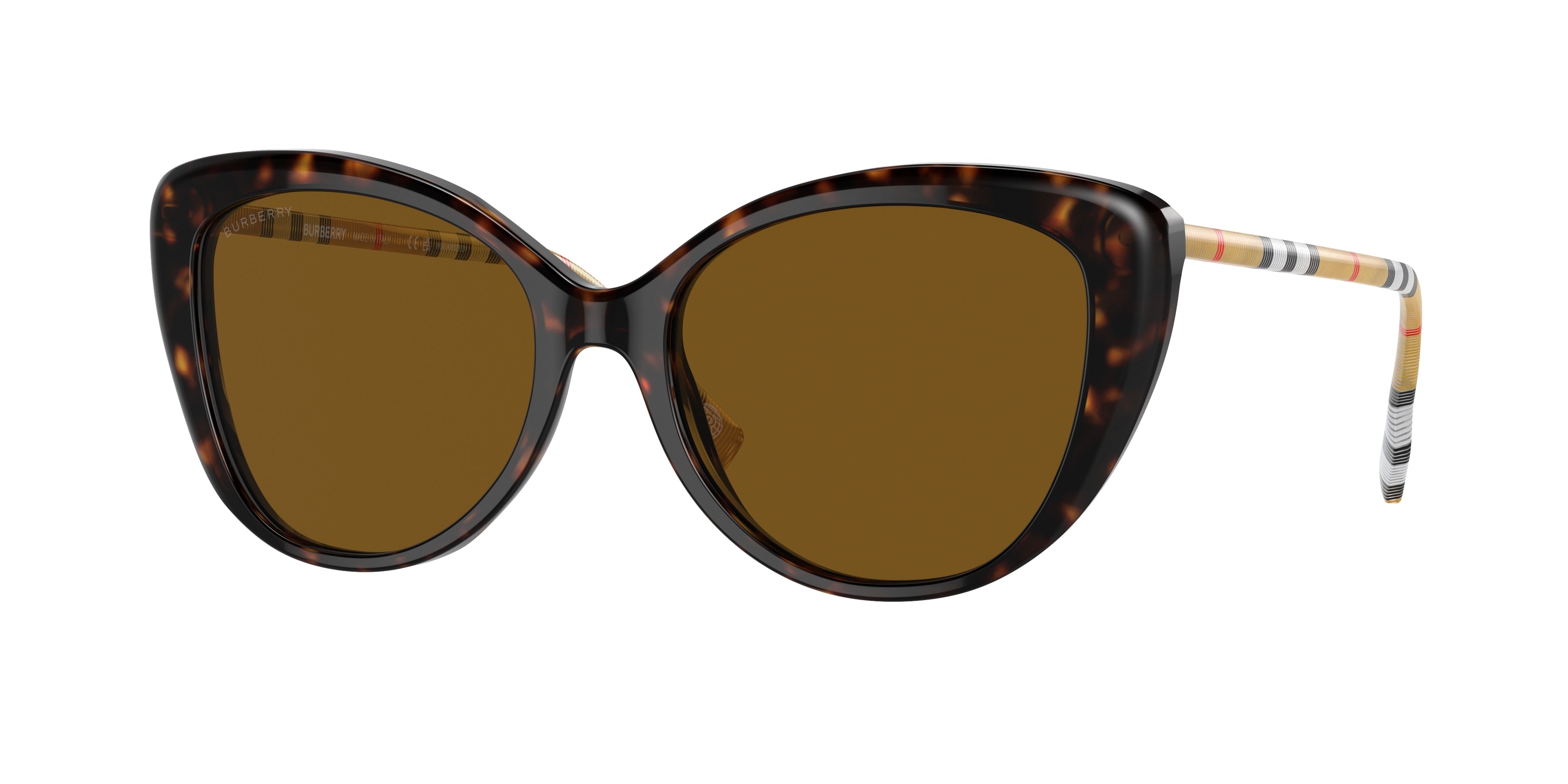 Burberry BE4407 Cat Eye Sunglasses 385483-Dark Havana 54-140-17 - Color Map Brown