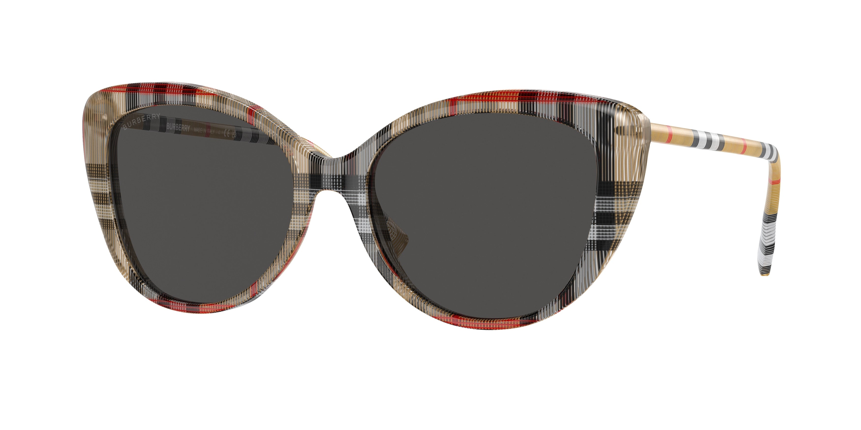 Burberry BE4407 Cat Eye Sunglasses 408787-Vintage Check 54-140-17 - Color Map Brown