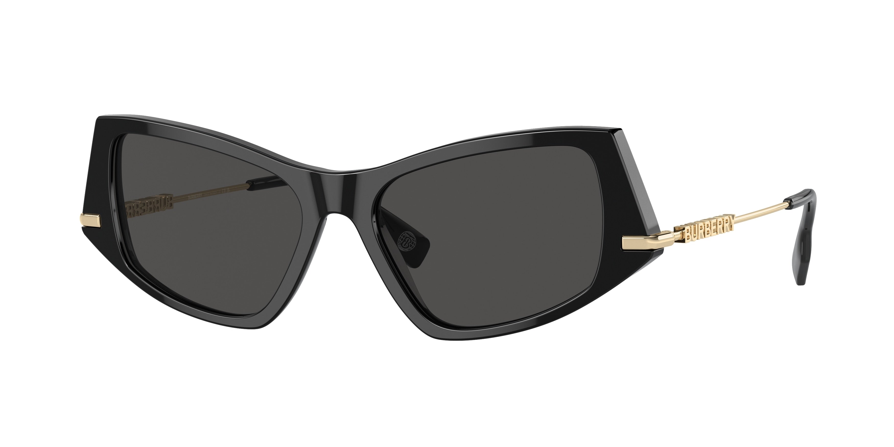 Burberry BE4408 Irregular Sunglasses 300187-Black 52-140-16 - Color Map Black