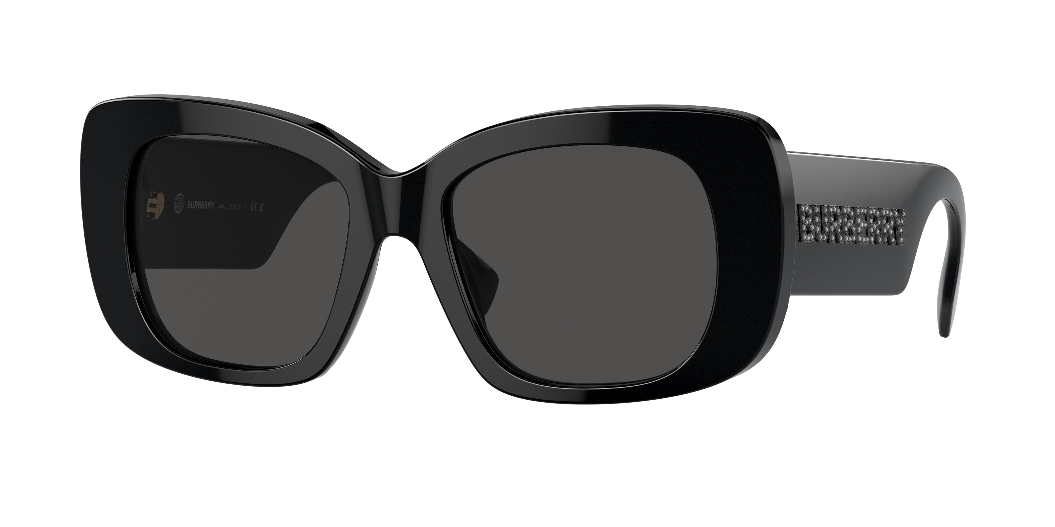 Burberry BE4410 Square Sunglasses 300187-Black 52-140-18 - Color Map Black