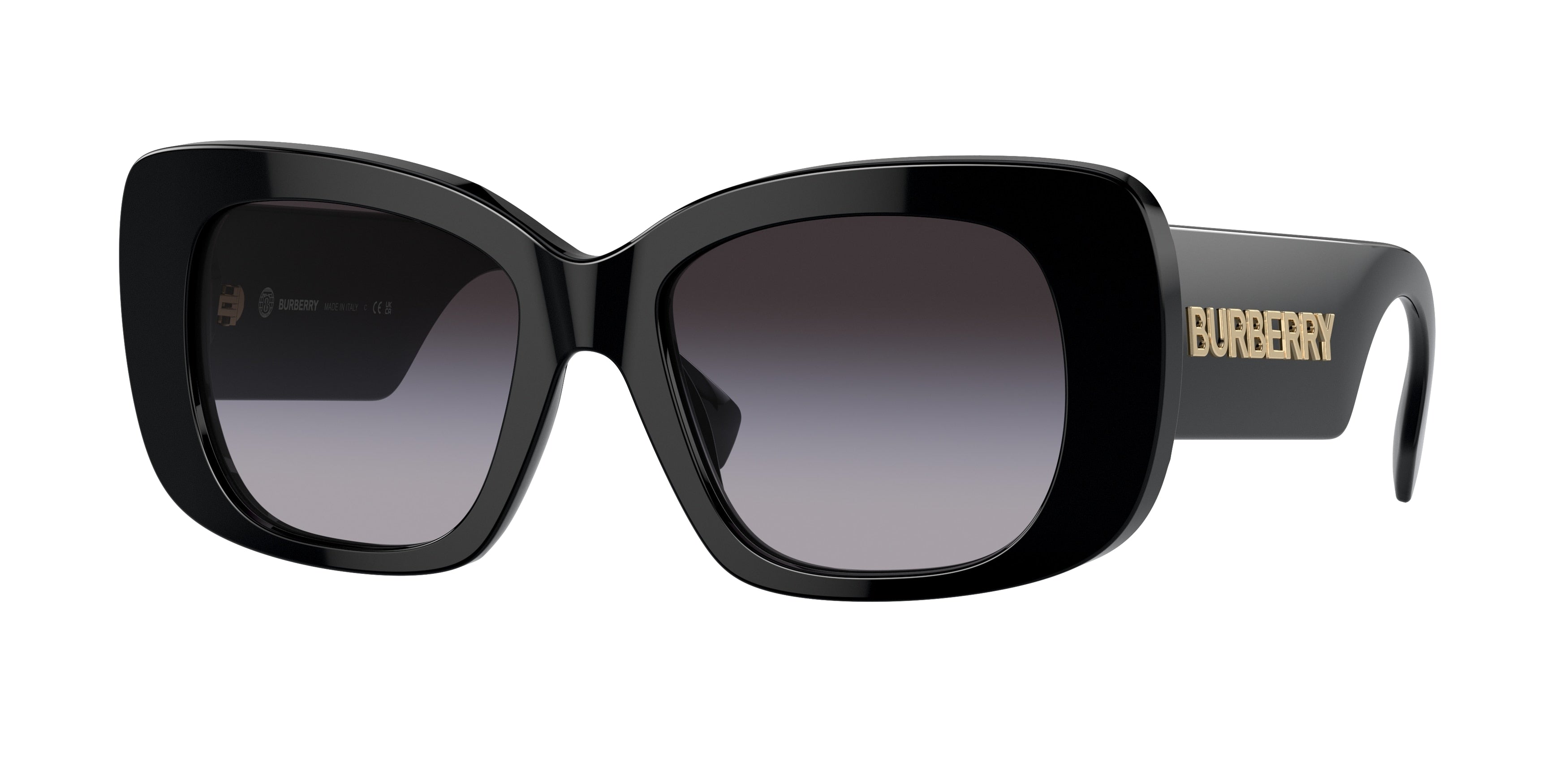 Burberry BE4410 Square Sunglasses 30018G-Black 52-140-18 - Color Map Black