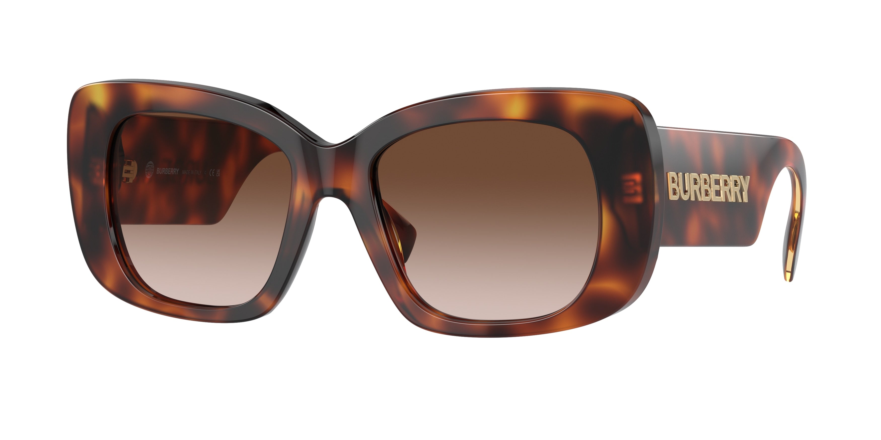 Burberry BE4410 Square Sunglasses 331613-Light Havana 52-140-18 - Color Map Tortoise