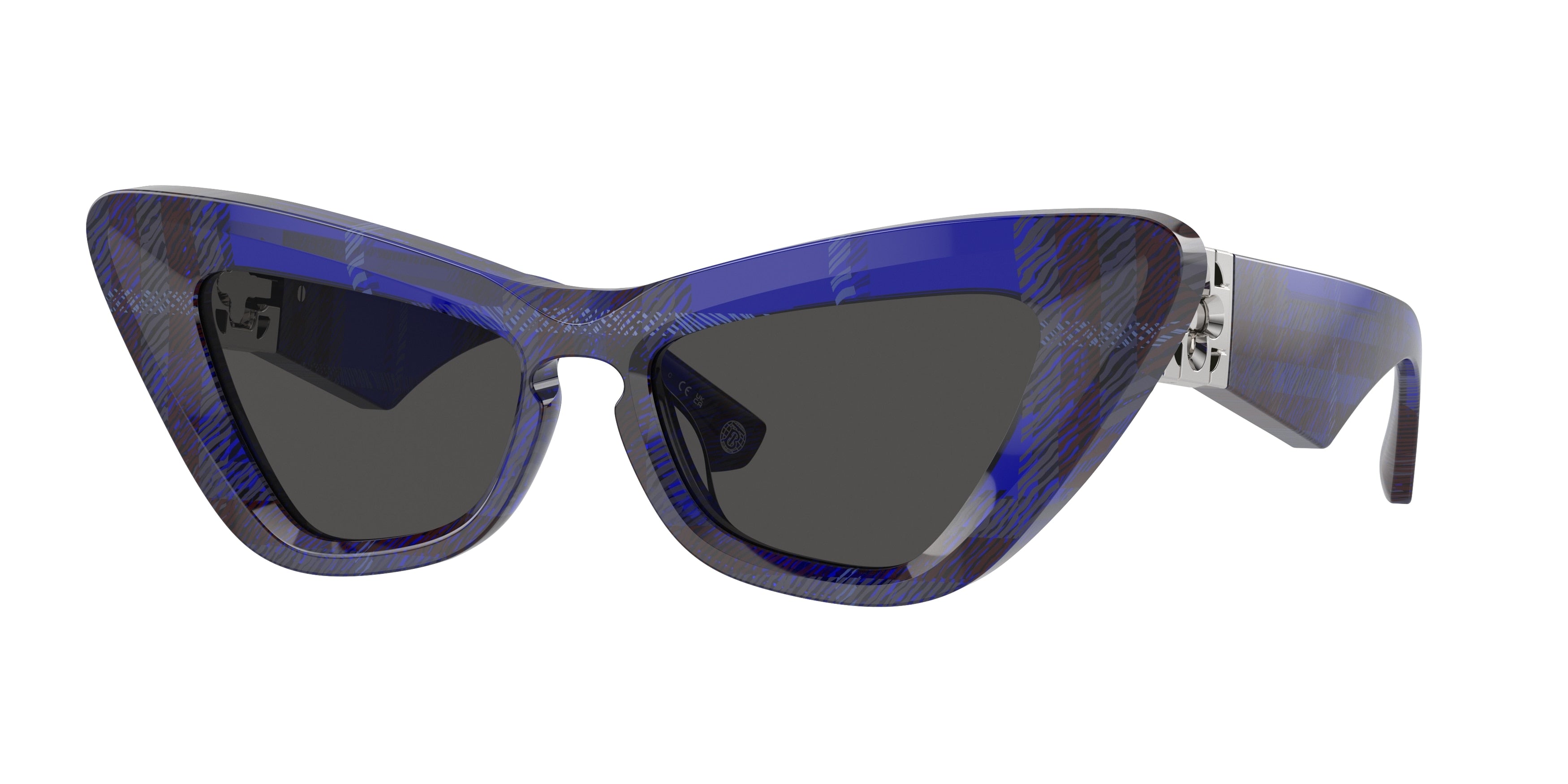 Burberry BE4421U Cat Eye Sunglasses 411487-Check Blue 51-130-16 - Color Map Blue