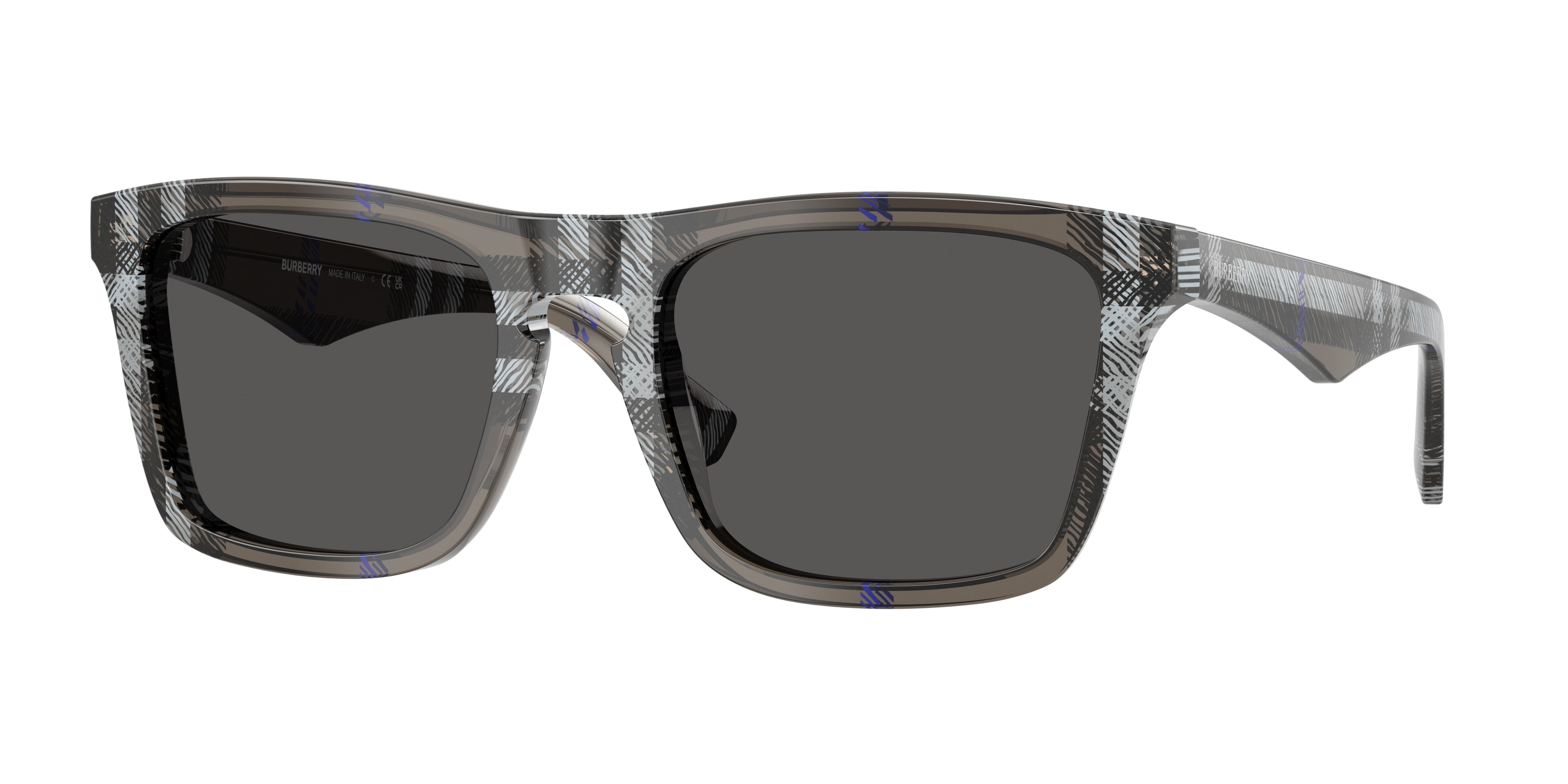 Burberry BE4434 Square Sunglasses 414787-Check Lichen 57-145-20 - Color Map Grey