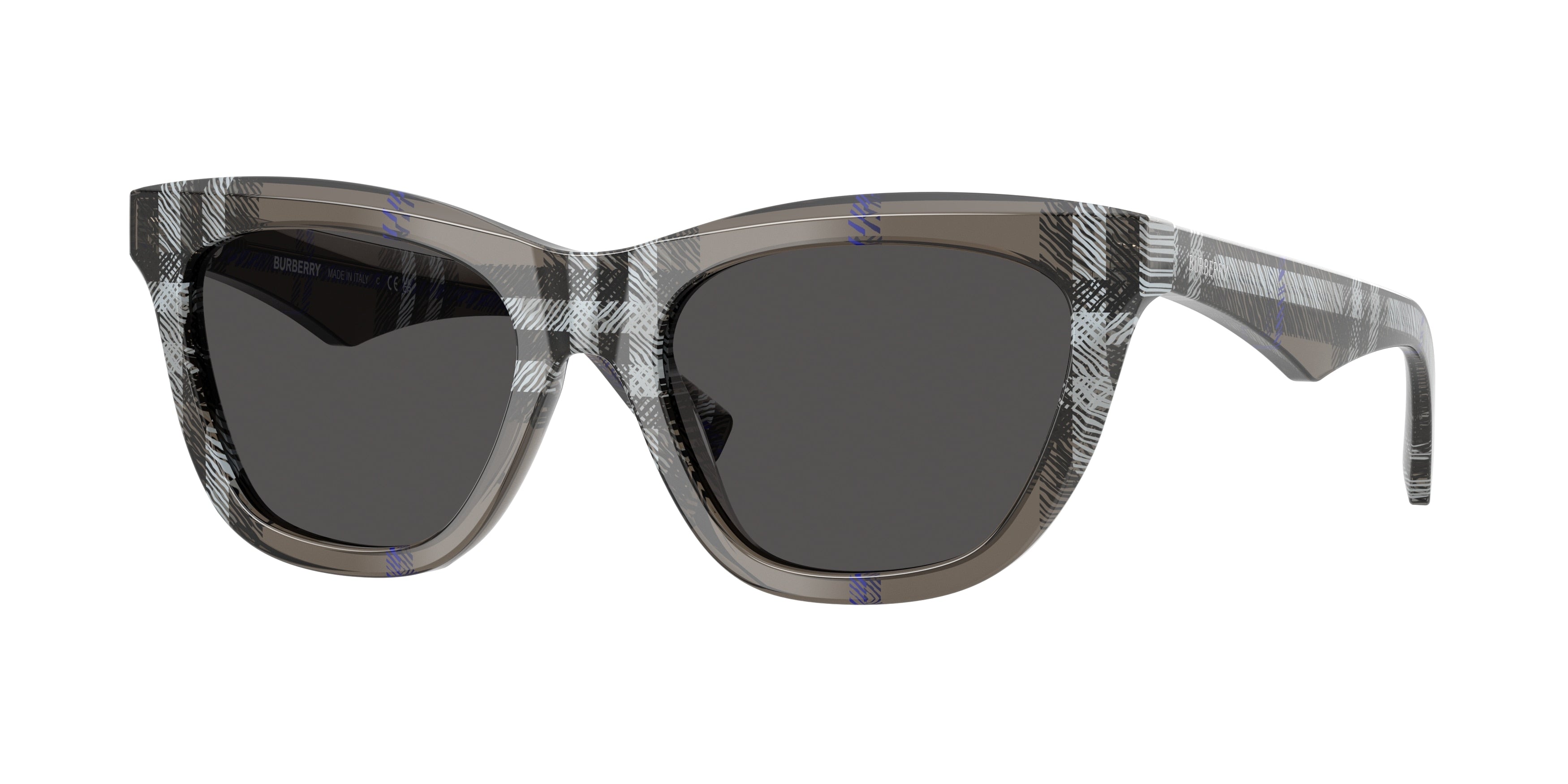 Burberry BE4435 Cat Eye Sunglasses 414787-Check Lichen 53-140-18 - Color Map Grey