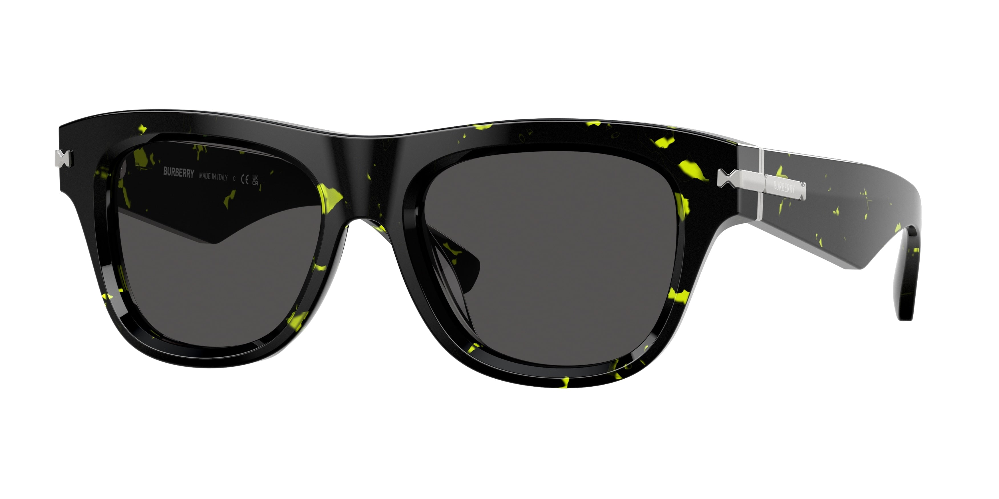 Burberry BE4438U Square Sunglasses 412487-Green Havana 53-145-19 - Color Map Green