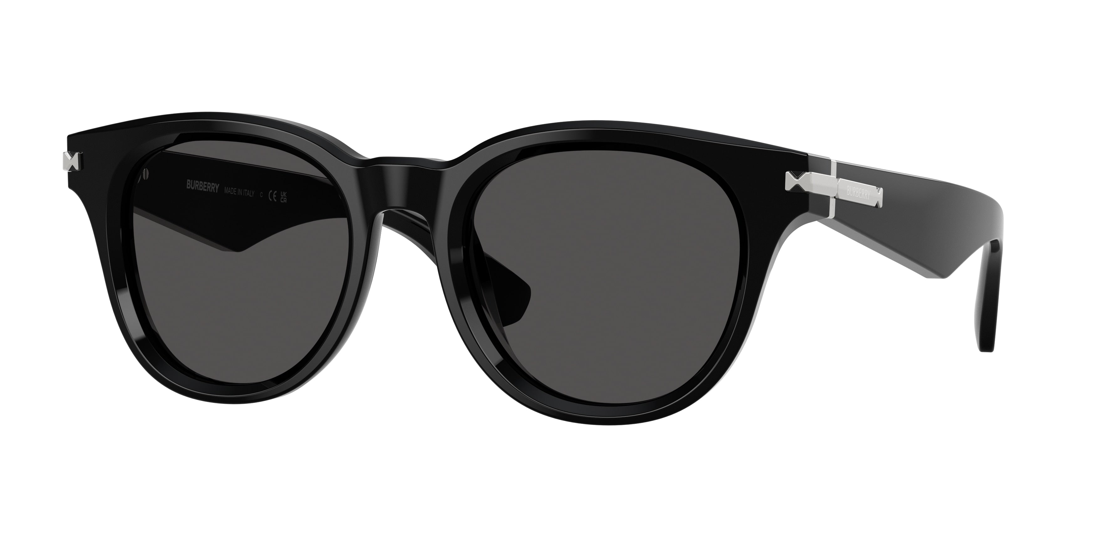 Burberry BE4439F Round Sunglasses 300187-Black 51-145-21 - Color Map Black
