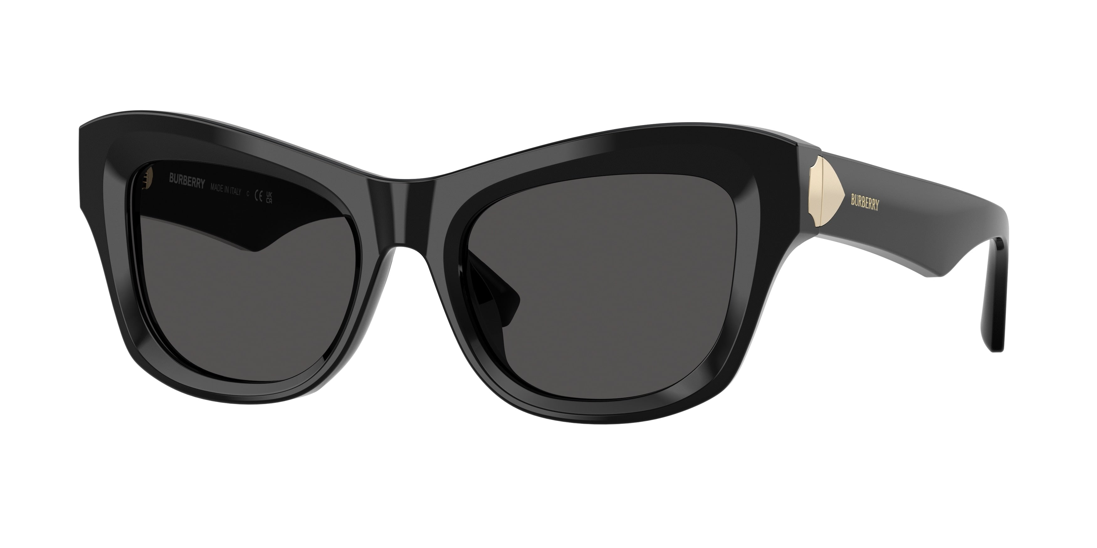 Burberry BE4442U Cat Eye Sunglasses 300187-Black 51-145-19 - Color Map Black