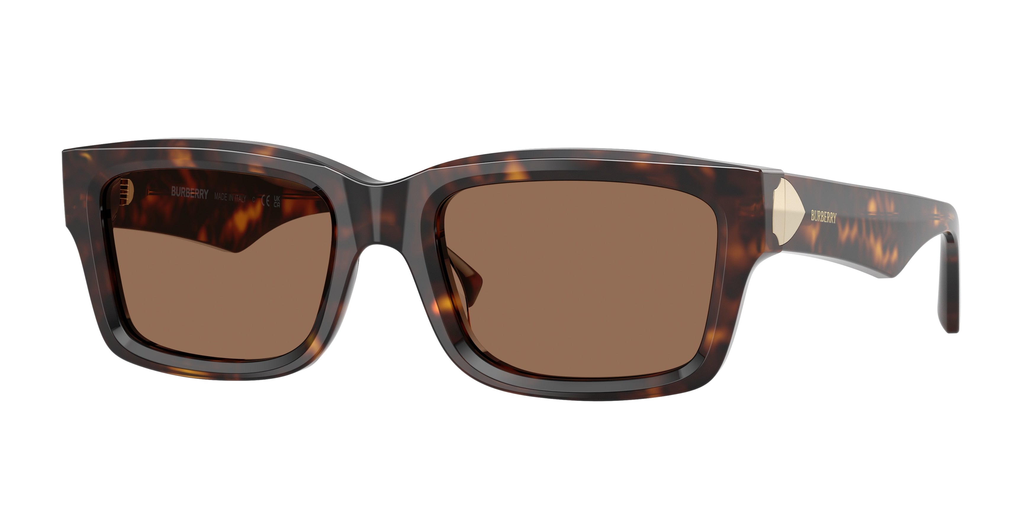 Burberry BE4443 Rectangle Sunglasses 300273-Dark Havana 55-145-20 - Color Map Brown