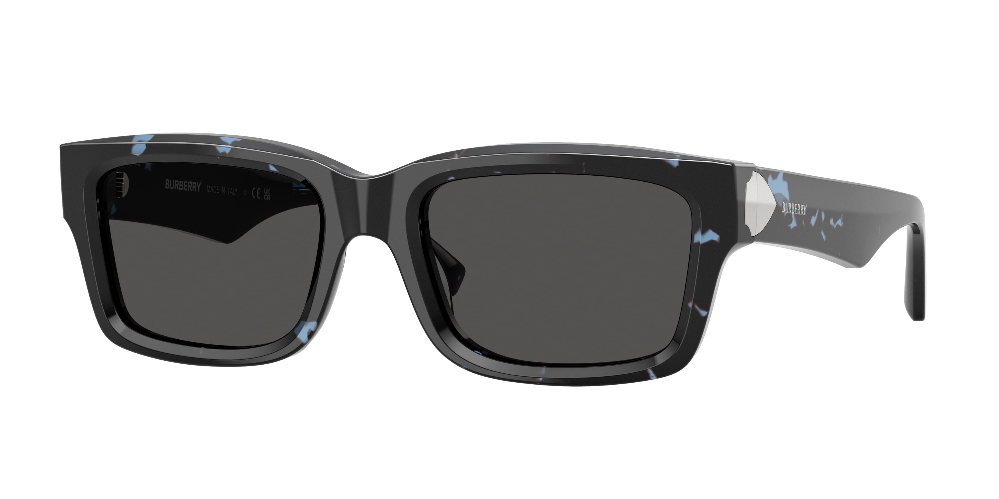 Burberry BE4443 Rectangle Sunglasses 411187-Blue Havana 55-145-20 - Color Map Blue