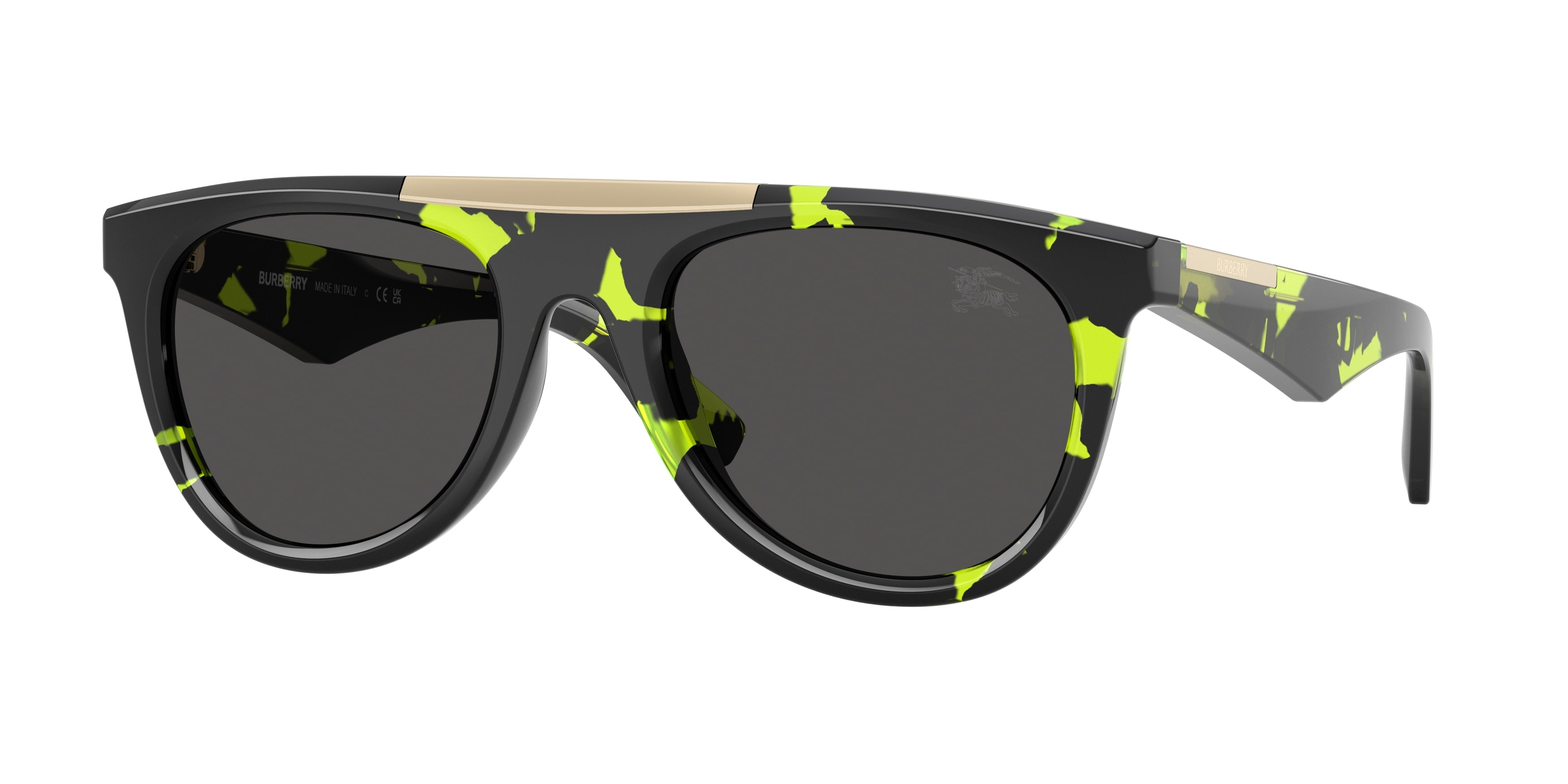 Burberry BE4452U Pilot Sunglasses 412487-Green Havana 53-145-21 - Color Map Green