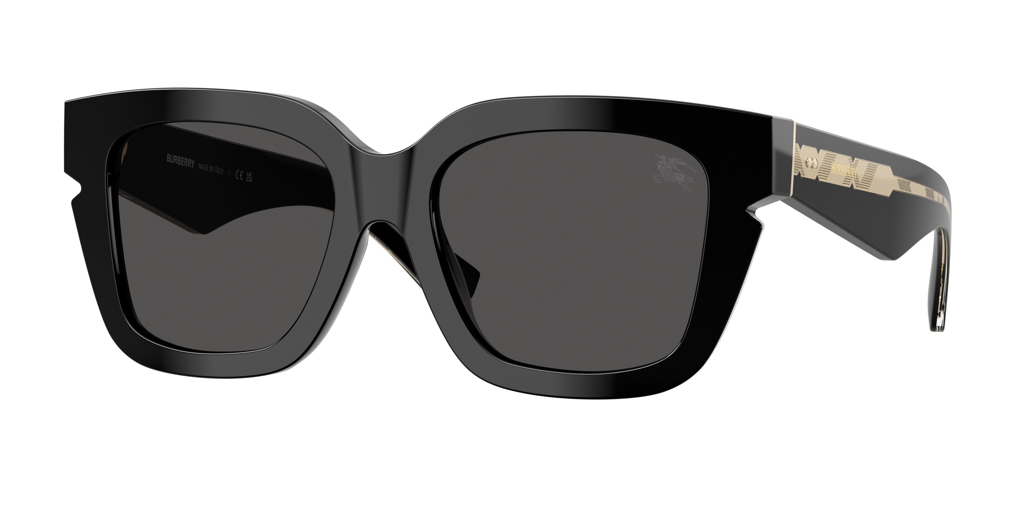 Burberry BE4453F Square Sunglasses 300187-Black 54-140-19 - Color Map Black