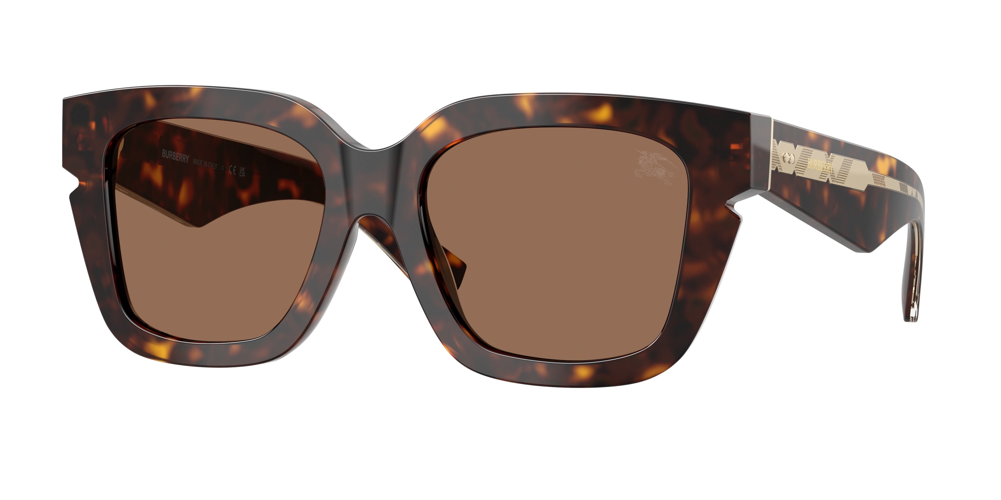 Burberry BE4453F Square Sunglasses 300273-Dark Havana 54-140-19 - Color Map Brown